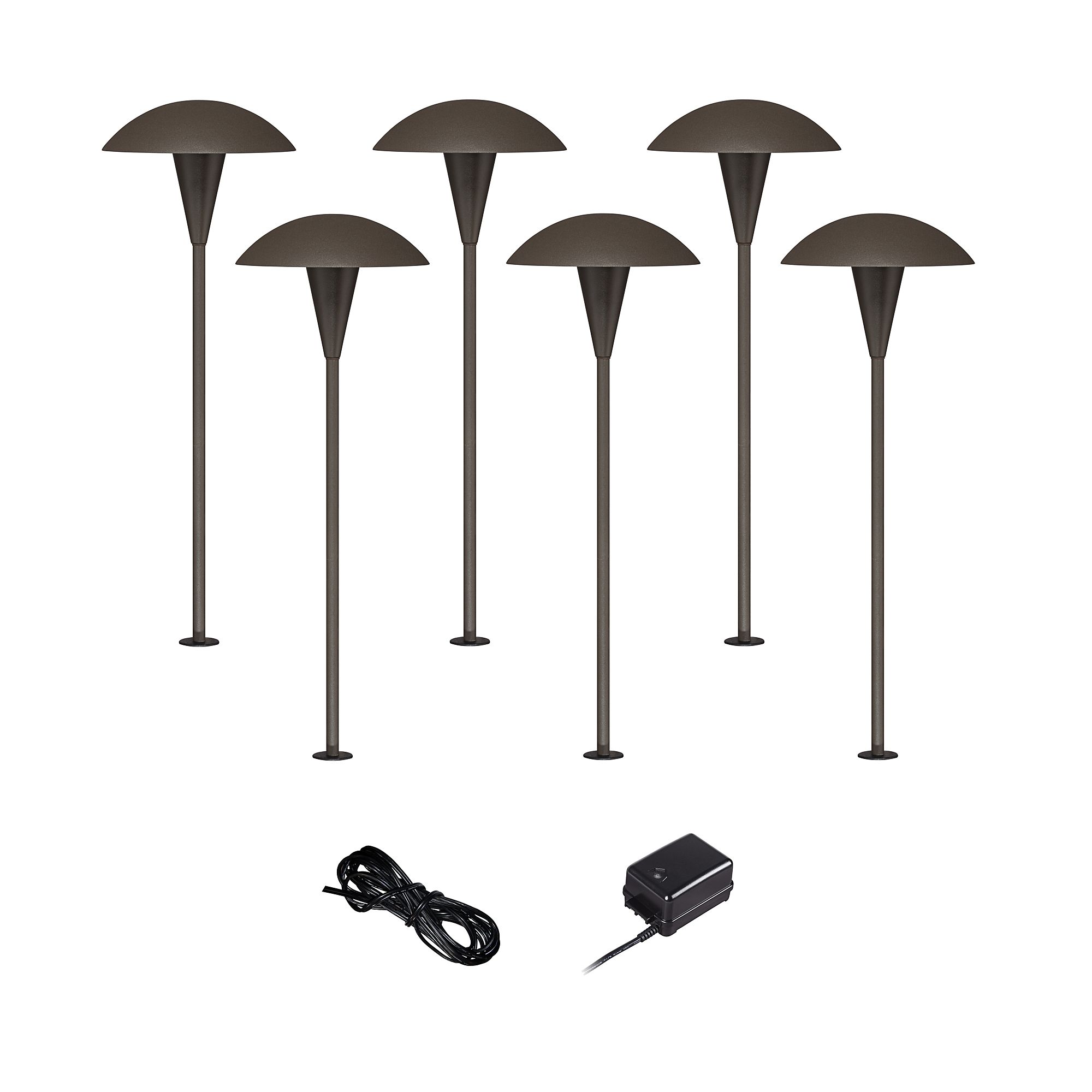 Mushroom Bronze 8-Piece Outdoor LED Landscape Lighting Set