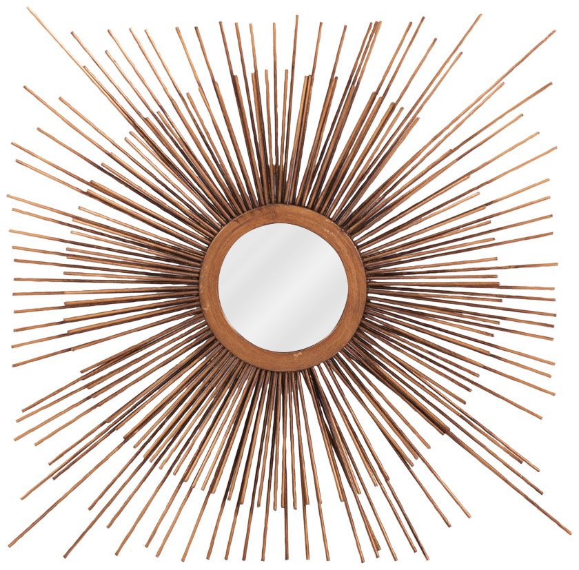 Howard Elliott Aster Copper Star Burst 16" Round Wall Mirror