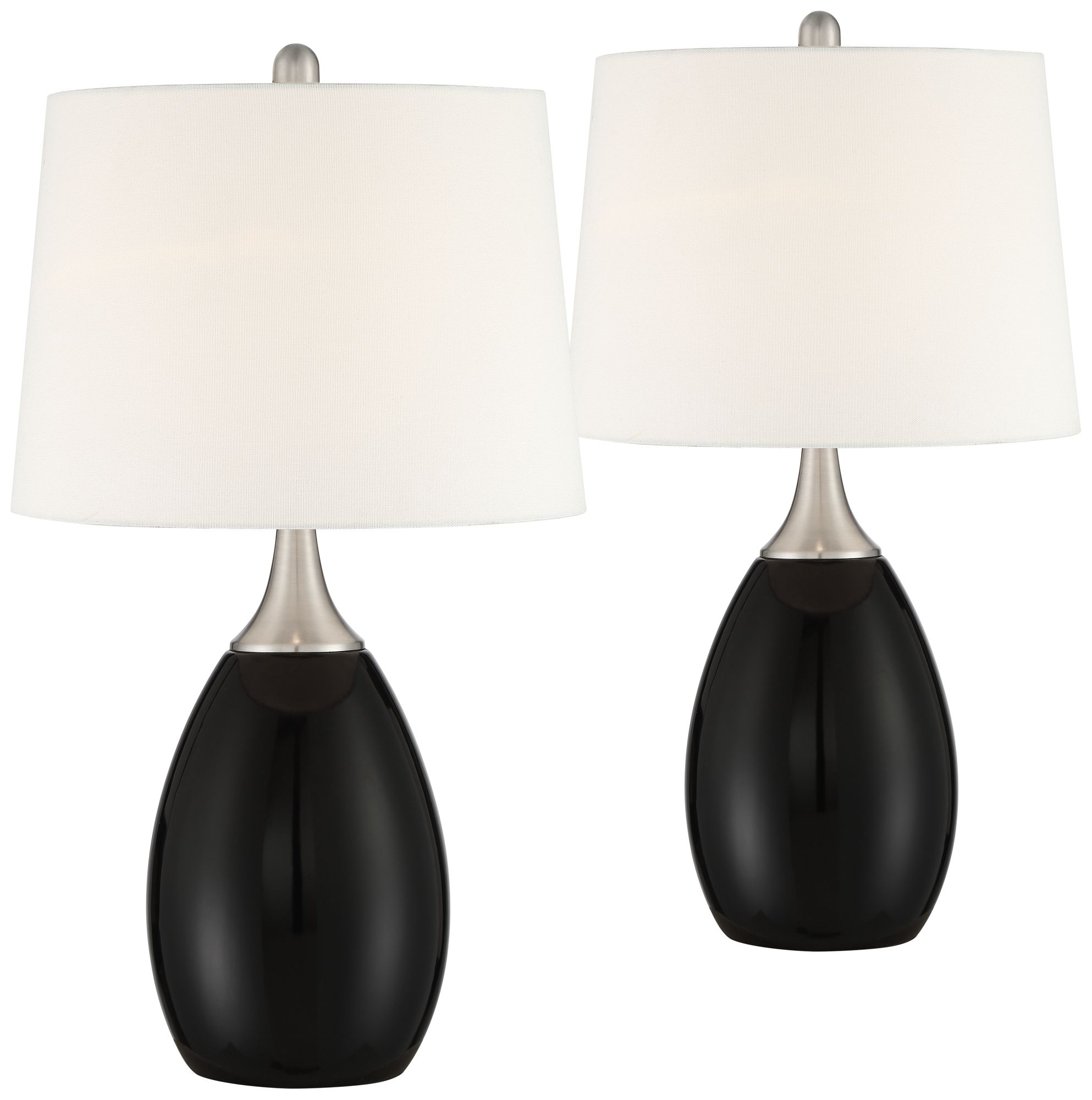 Maxwell Black Ceramic Table Lamps Set of 2