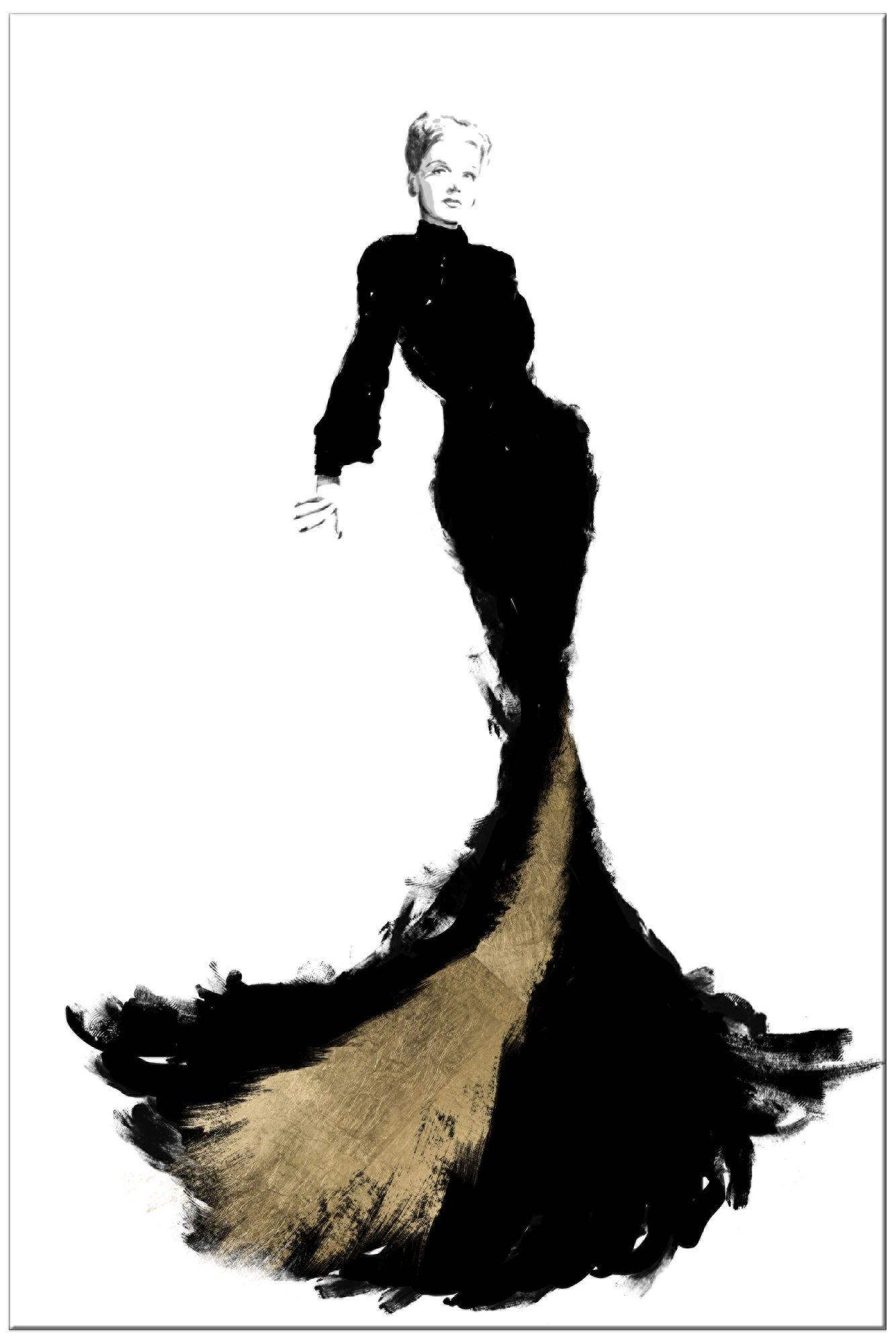 gown gold and black