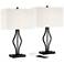 Ally Black Metal USB Table Lamps Set of 2