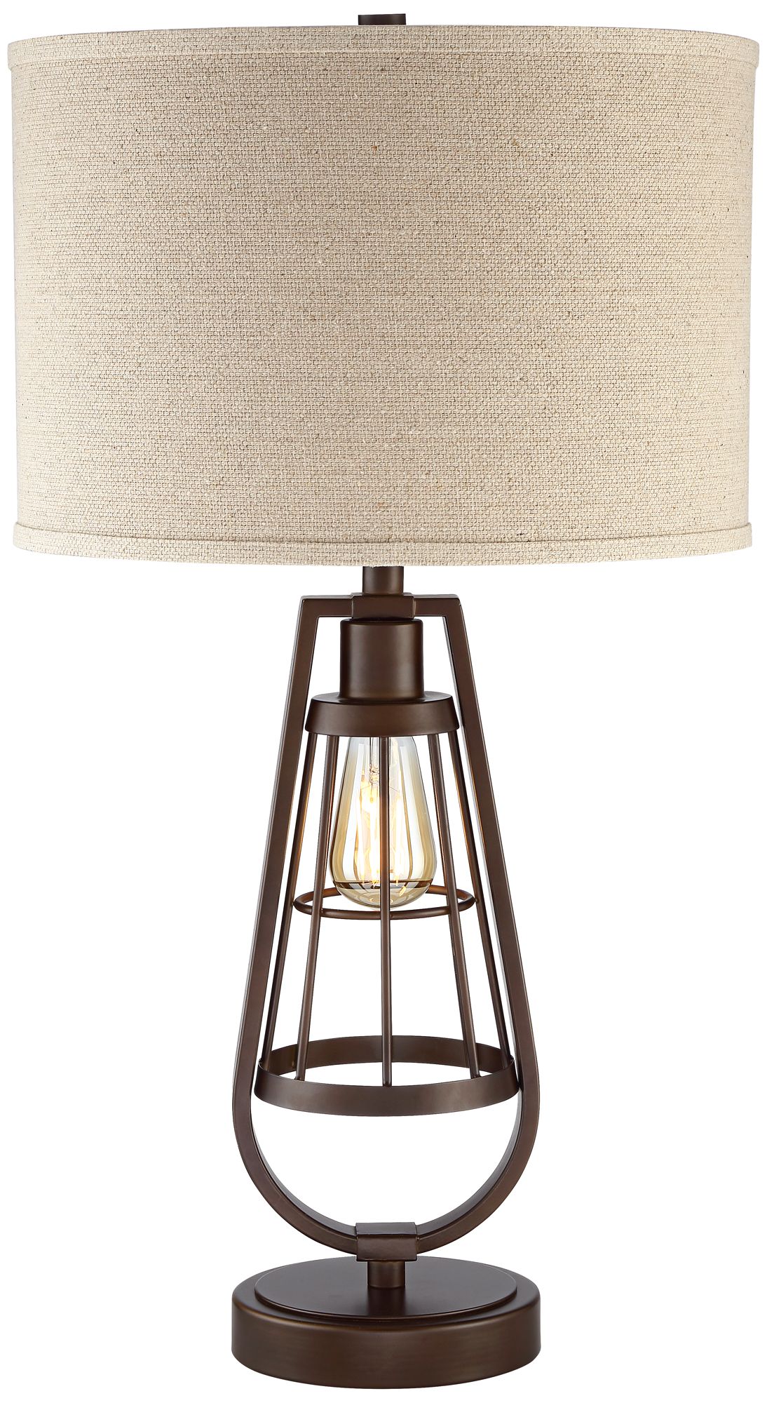 Topher Brown Metal Table Lamp with LED Night Light ...