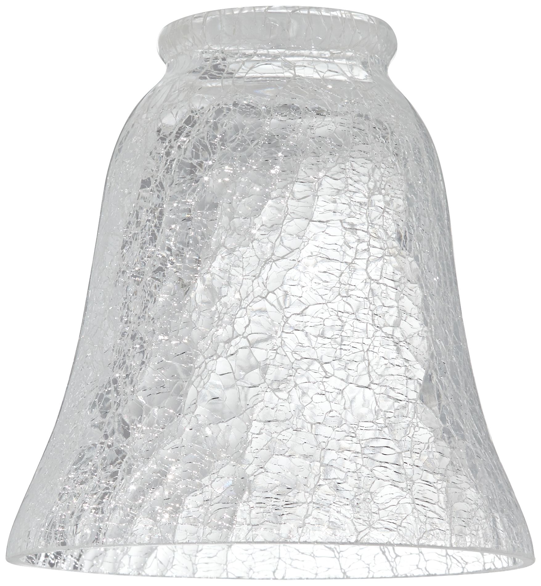 2 1/4" Fitter Clear Crackle Glass Bell Shade