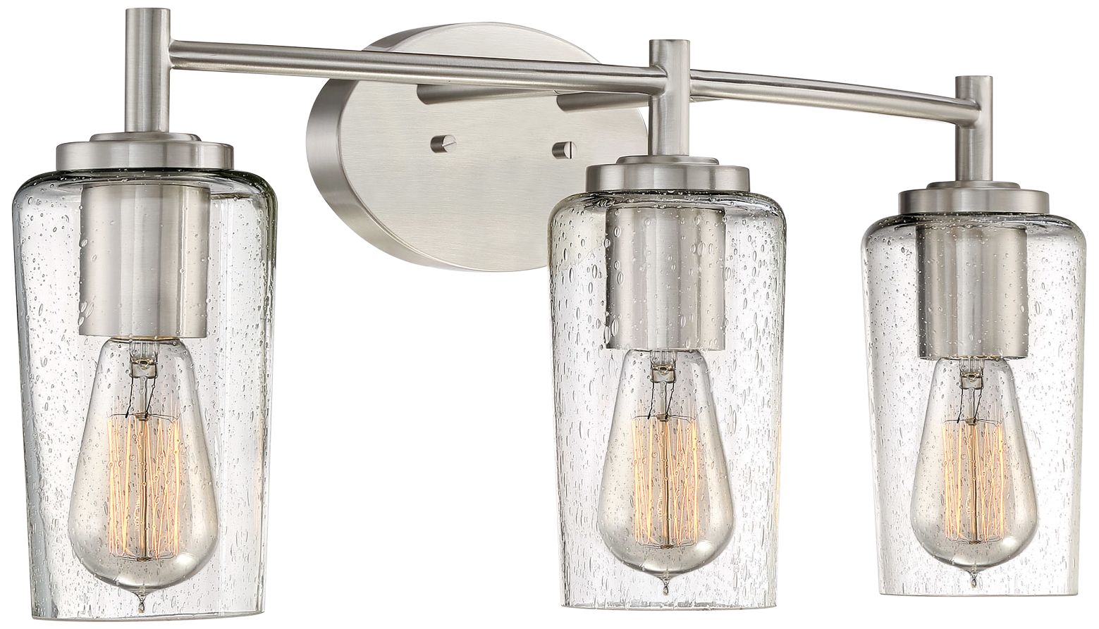 Quoizel Edison 23" Wide Brushed Nickel 3-Light Bath Light