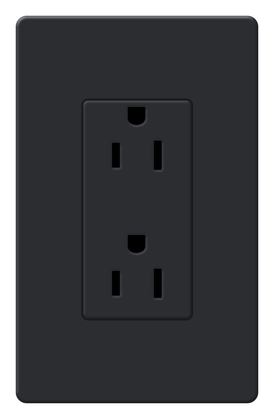 Lutron Claro Midnight Decorator Duplex Receptacle