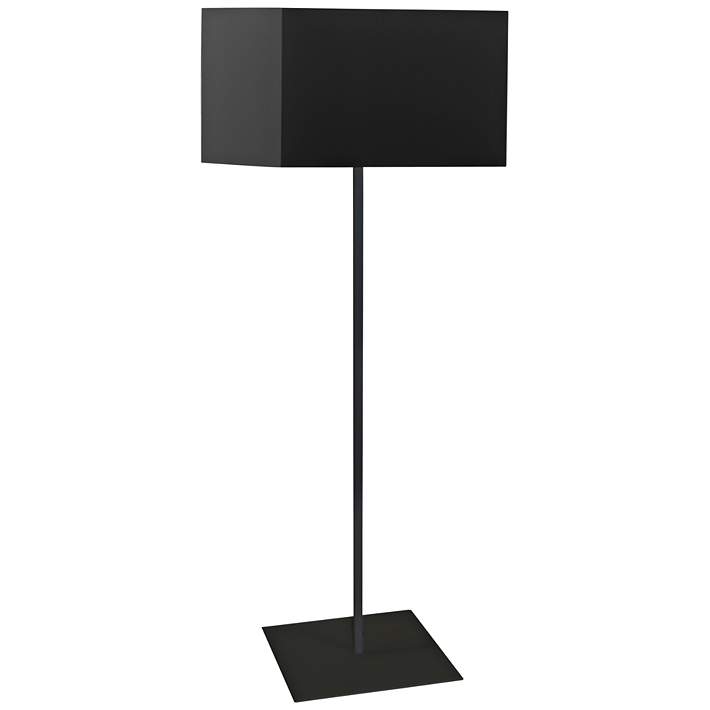 Jude Matte Black Metal Square Shade, Floor Lamp With Shade