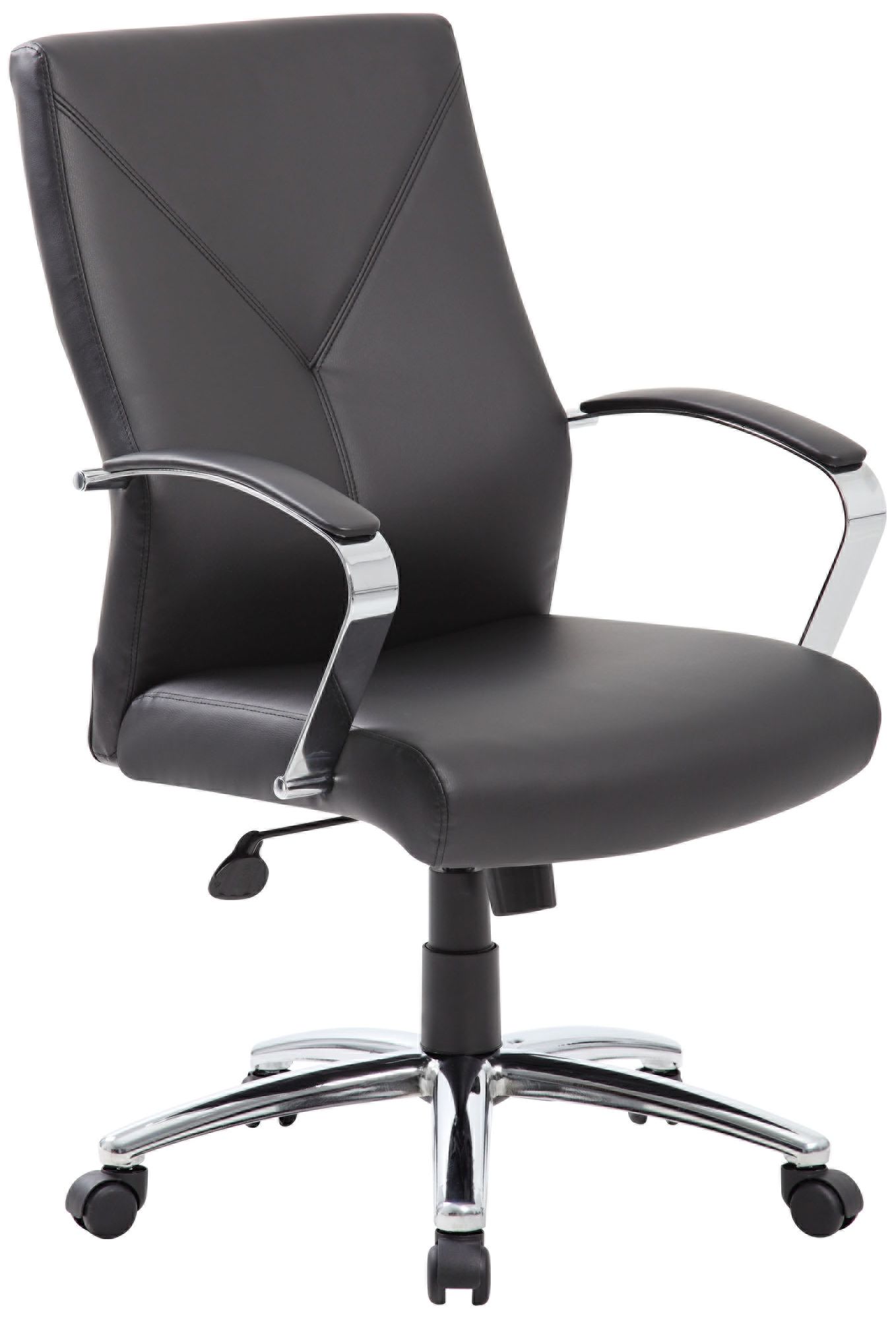 Boss Black LeatherPlus Adjustable Swivel Executive Chair