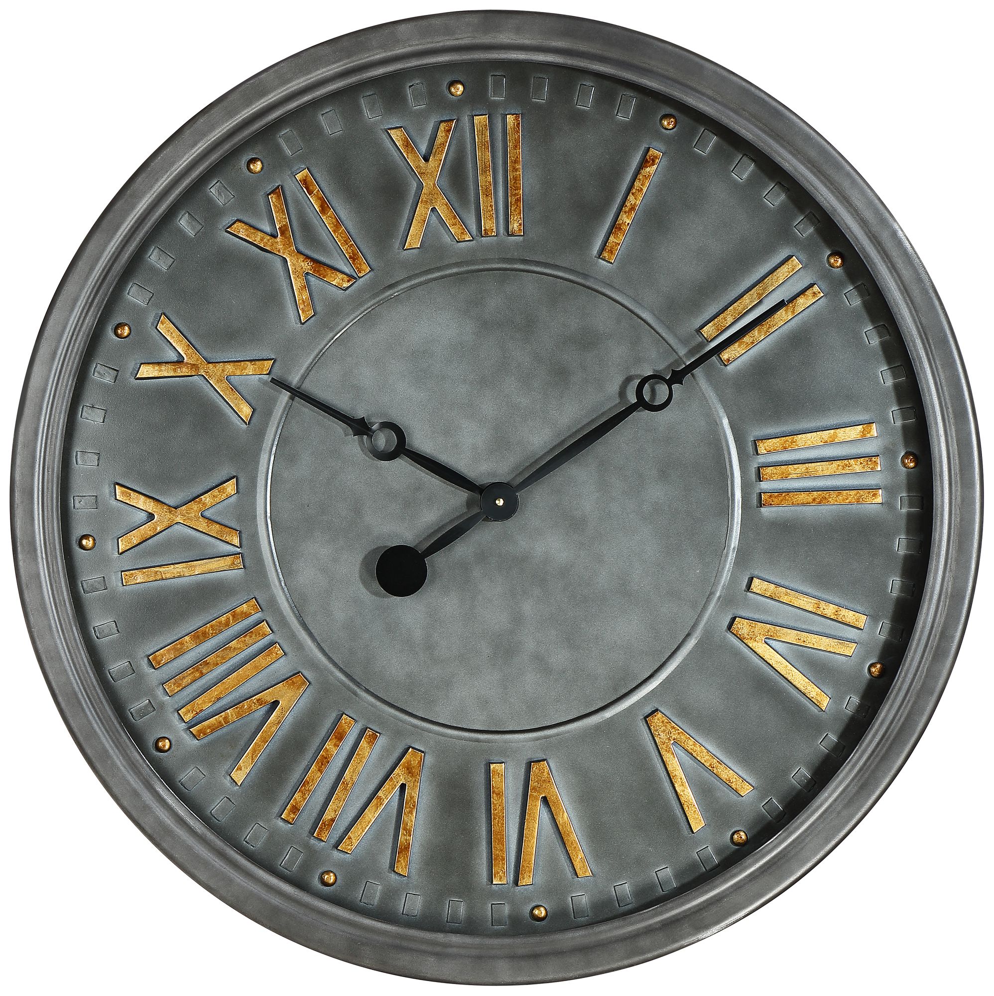 Consus 28 3/4" Wide Gray Roman Numeral Metal Wall Clock 64J98