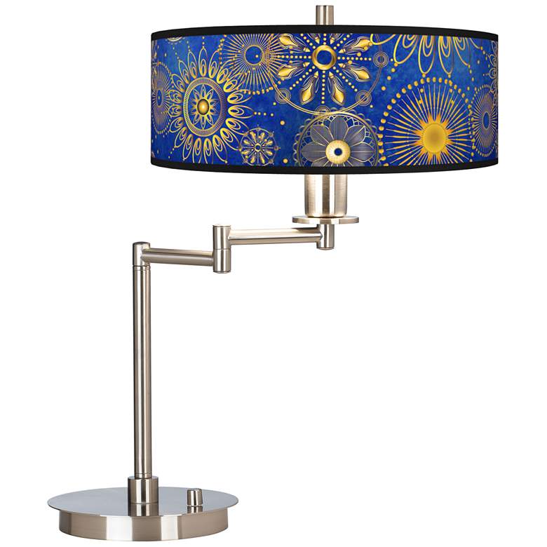 Celestial Giclee Brushed Nickel Swing Arm LED Desk Lamp