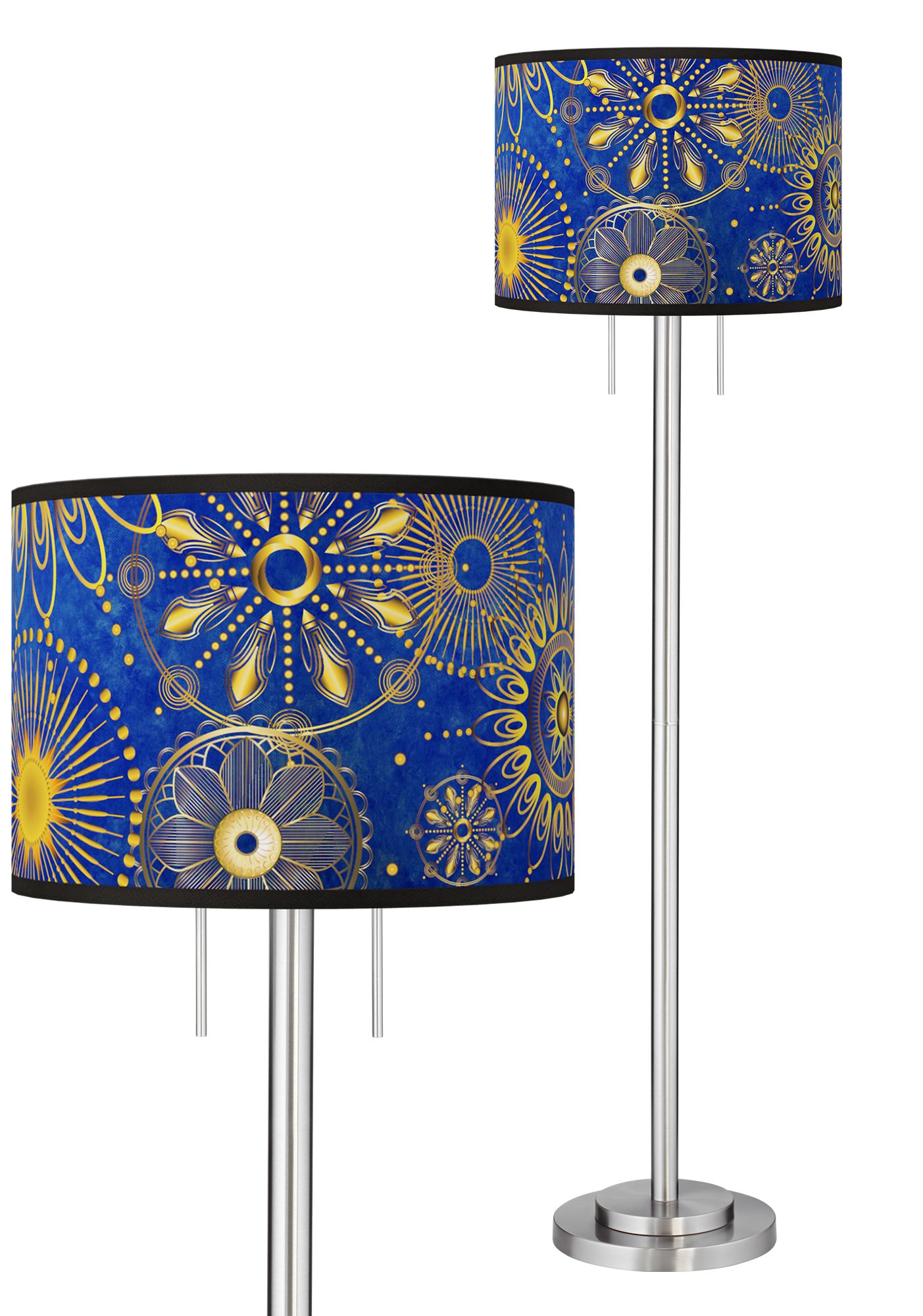 Celestial Giclee Brushed Nickel Garth Floor Lamp