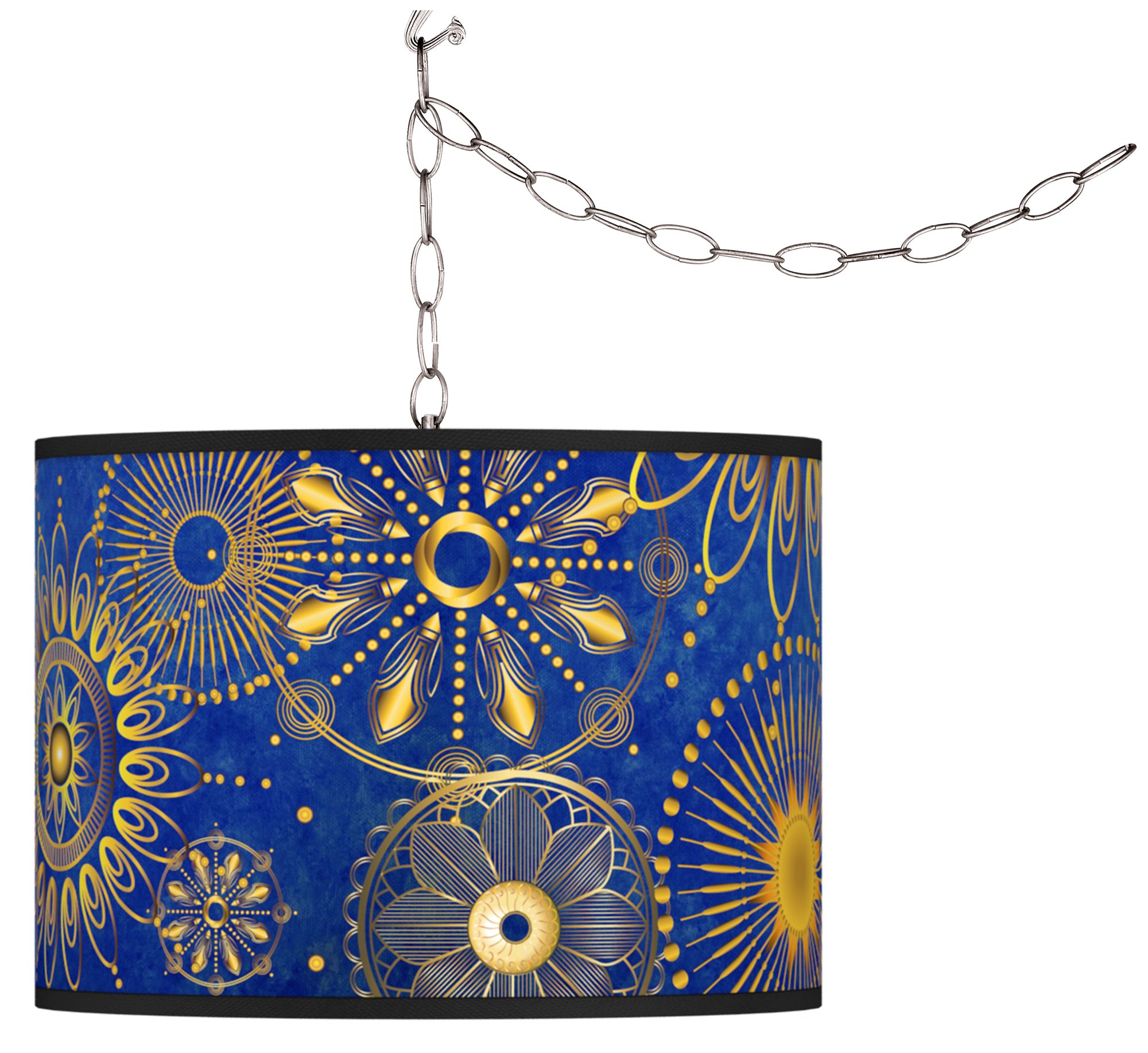 Celestial Giclee Glow Plug-In Swag Pendant