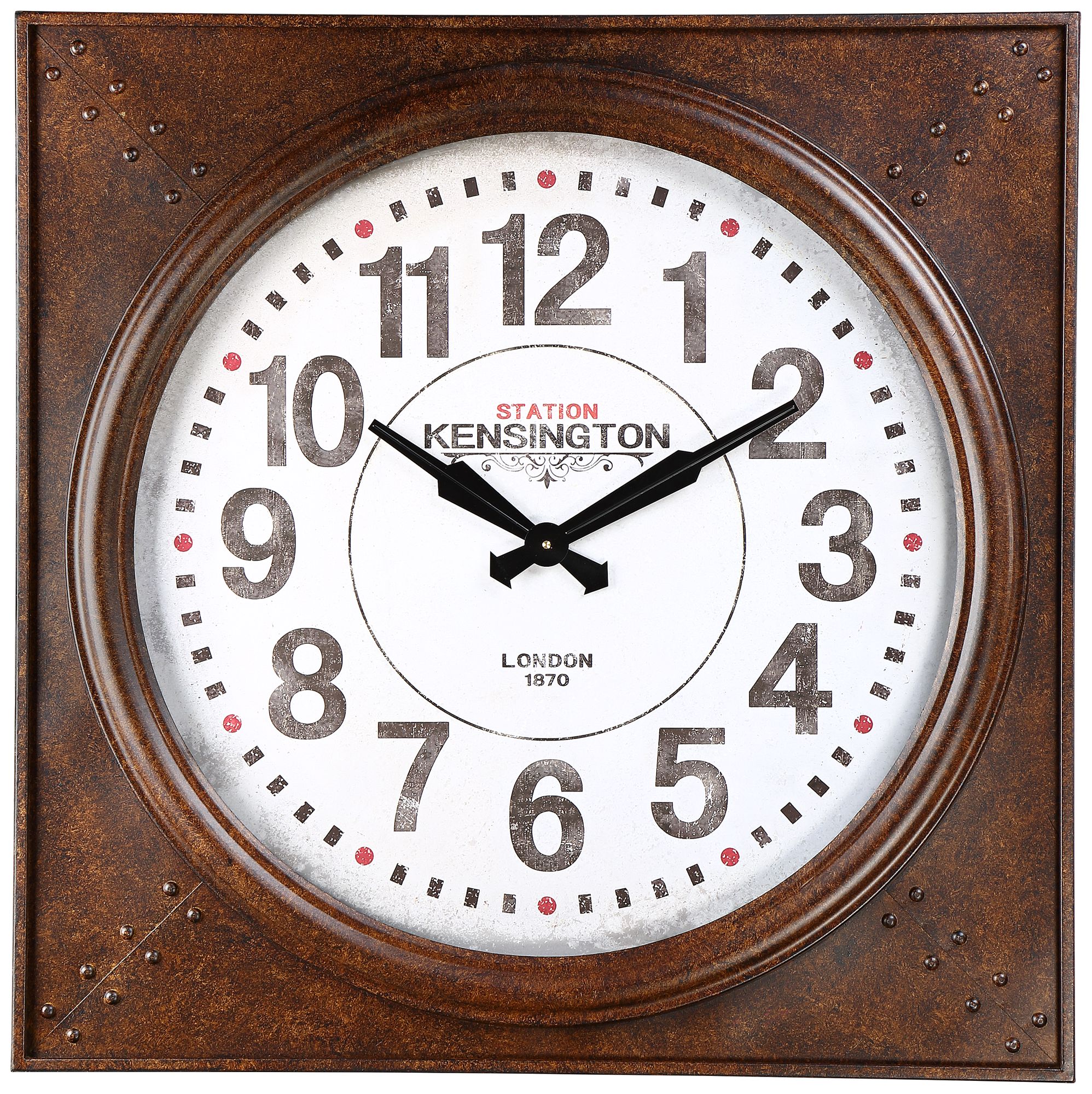 Kensington Station 26 1/4" Wide Square Metal Wall Clock 64K91