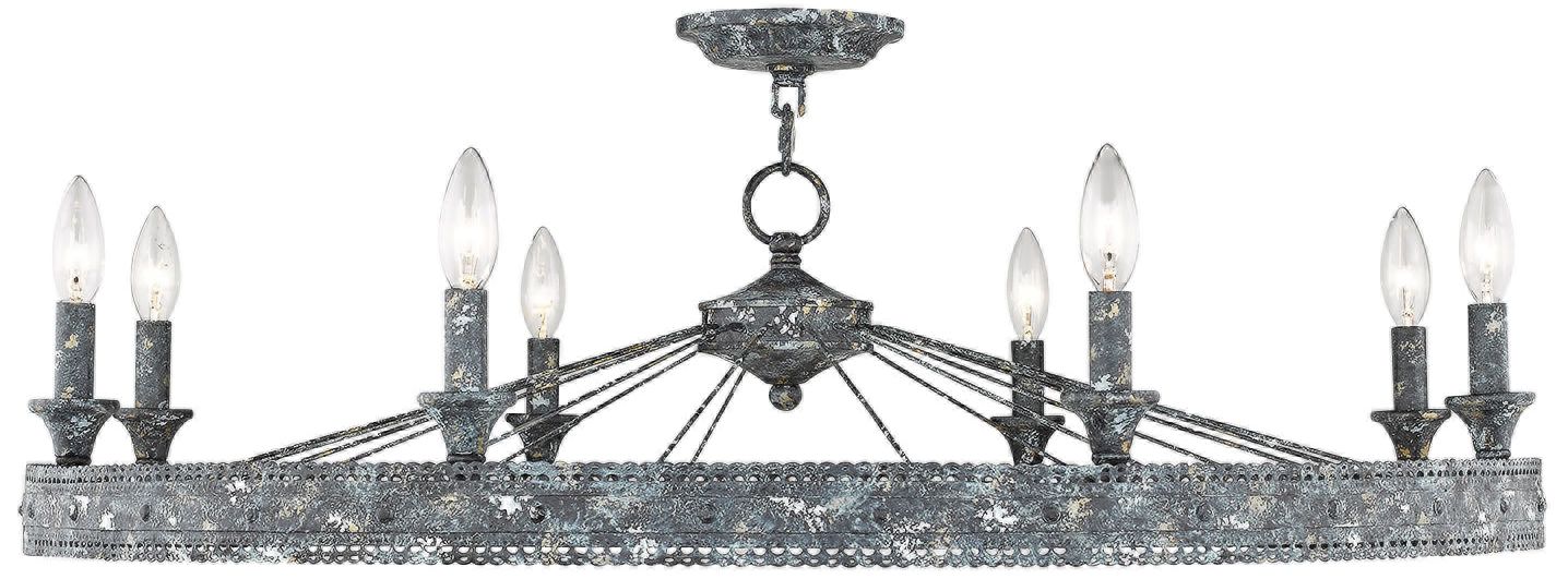 Ferris 35 1/2" Wide Blue Verde Patina 8-Light Ceiling Light