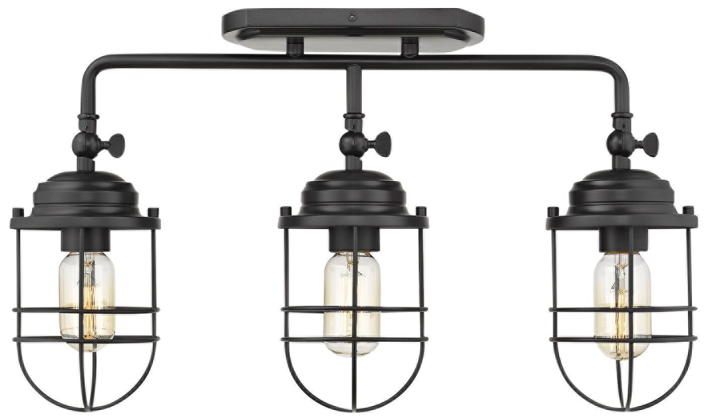 Seaport 21 1/4" Wide Black 3-Light Ceiling Light