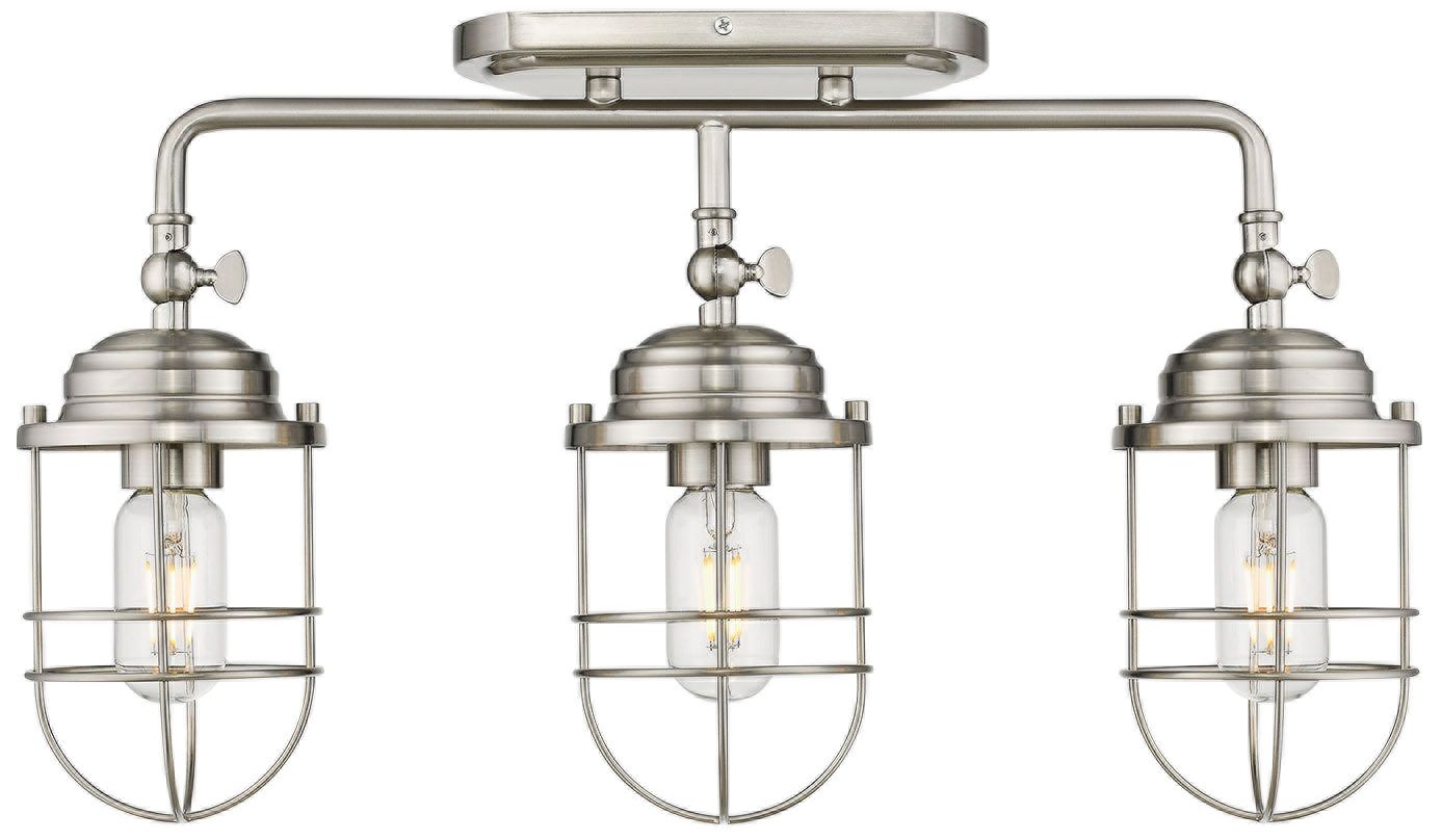 Seaport 21 1/4" Wide Pewter 3-Light Ceiling Light