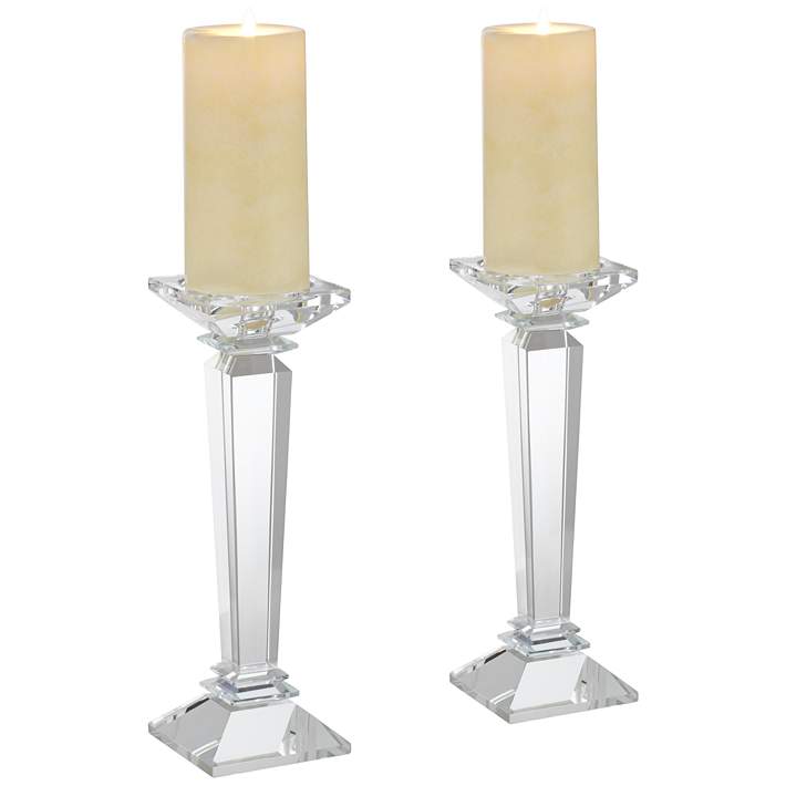 2 Crystal candlestick holders