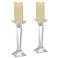Portia 11" High Crystal Candle Holders Set of 2