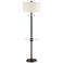 Morrow Bronze Tray Table Floor Lamp with USB Port and Outlet