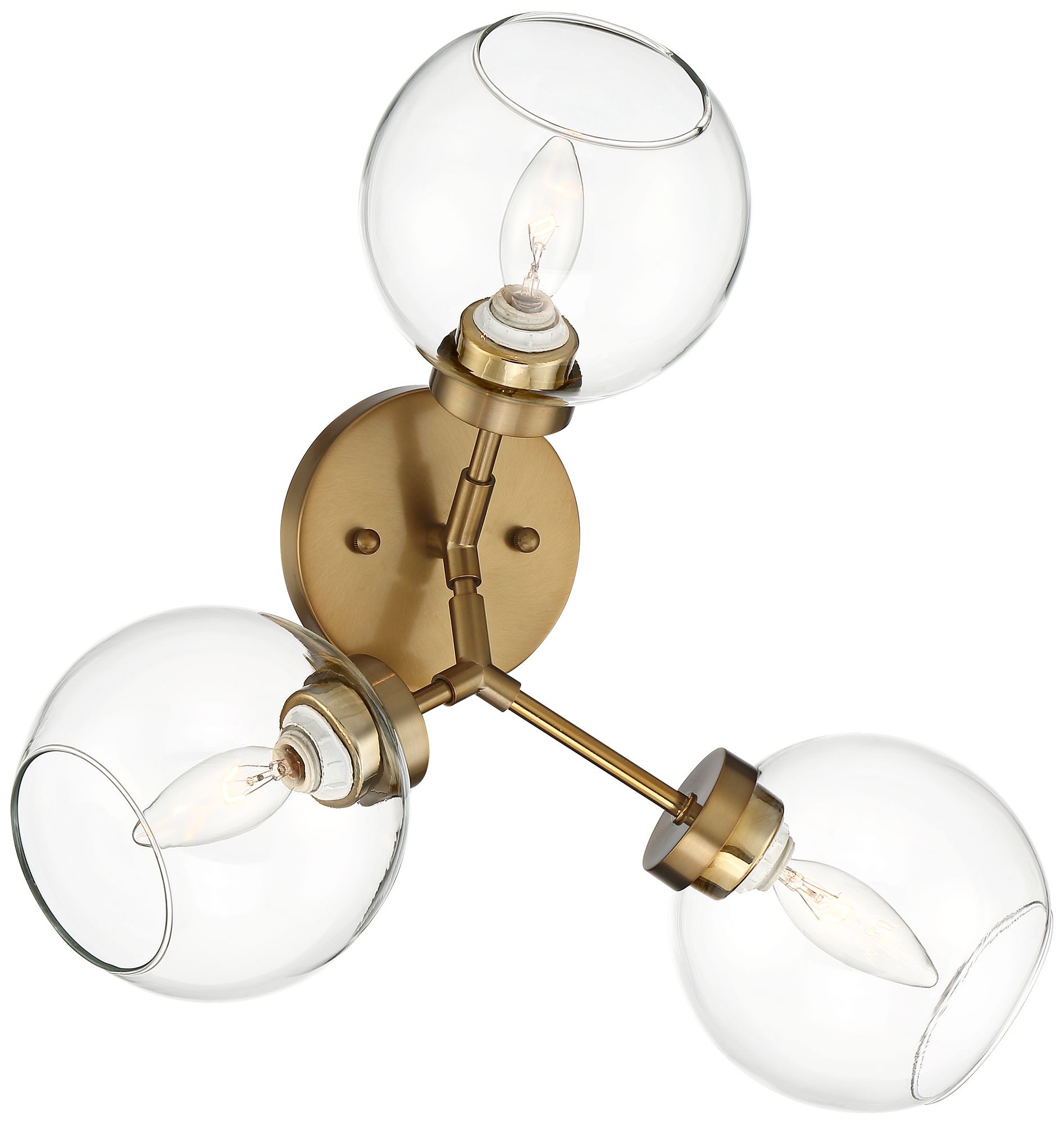 Possini Euro Diamet 17 1/2" High Brass 3-Light Wall Sconce