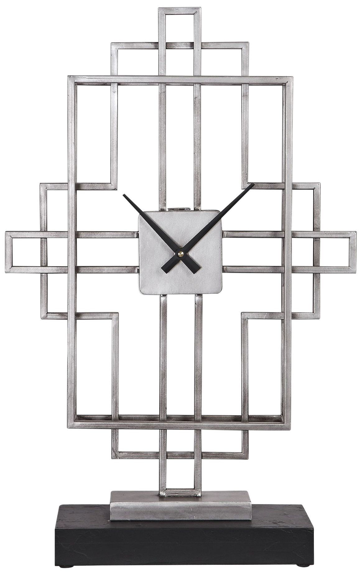 Uttermost Vanini 23 1/2" High Antiqued Silver Tabletop Clock