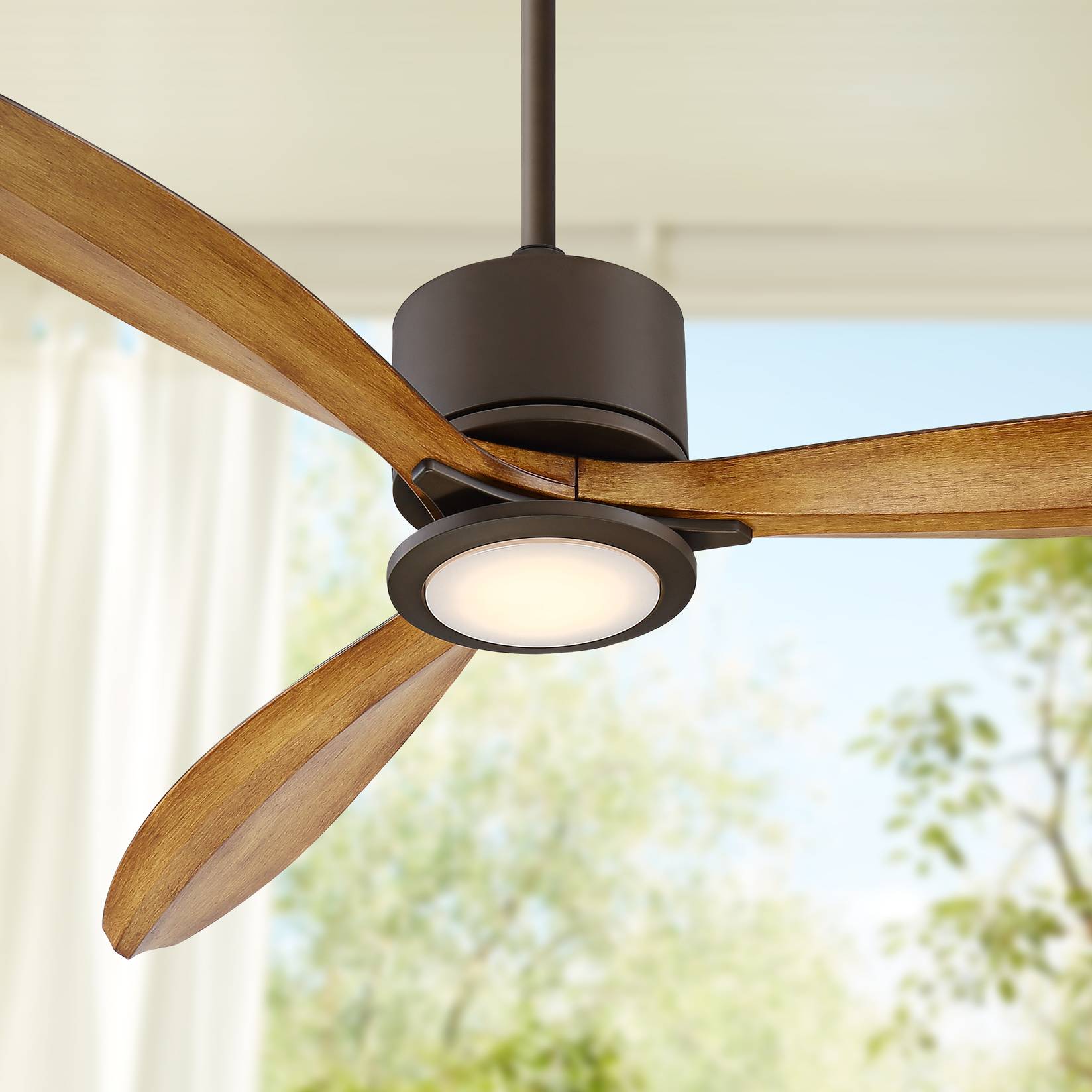 Details About 56 Tropical Outdoor Ceiling Fan With Light Led Remote Bronze Damp Patio Porch