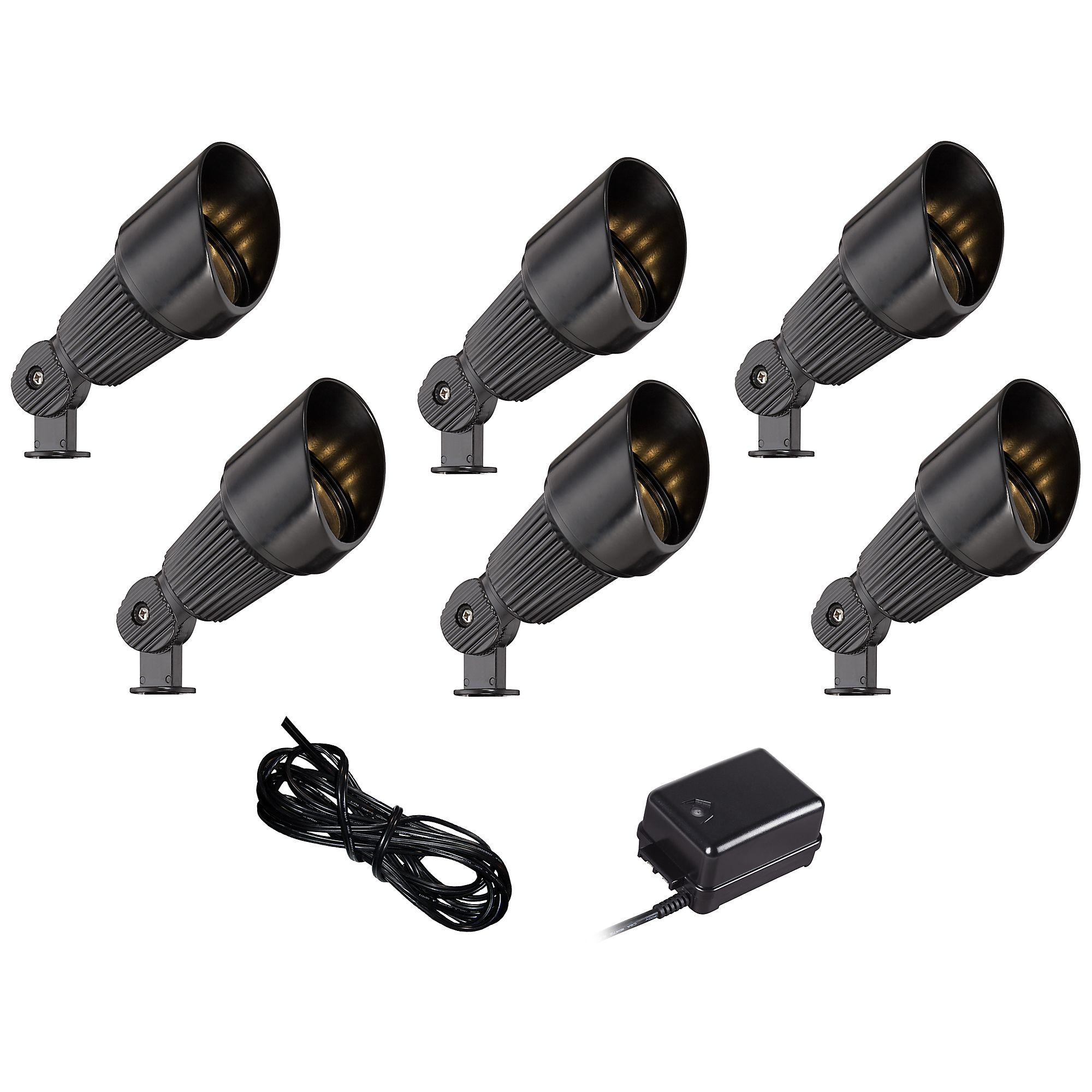 Black Spotlight 8-Piece LED Landscape Set with 50-Feet Cable