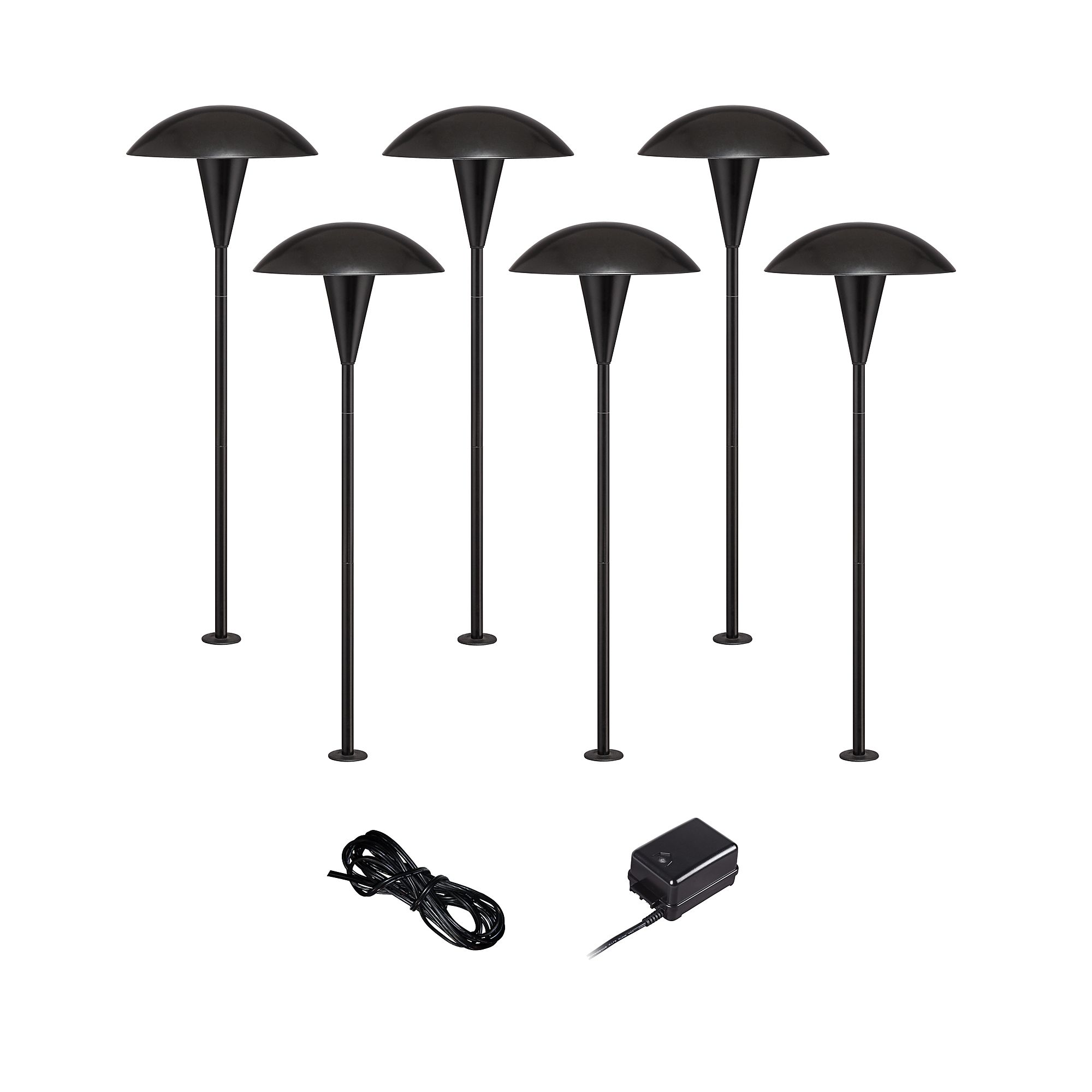Mushroom Black 8-Piece Outdoor LED Landscape Lighting Set