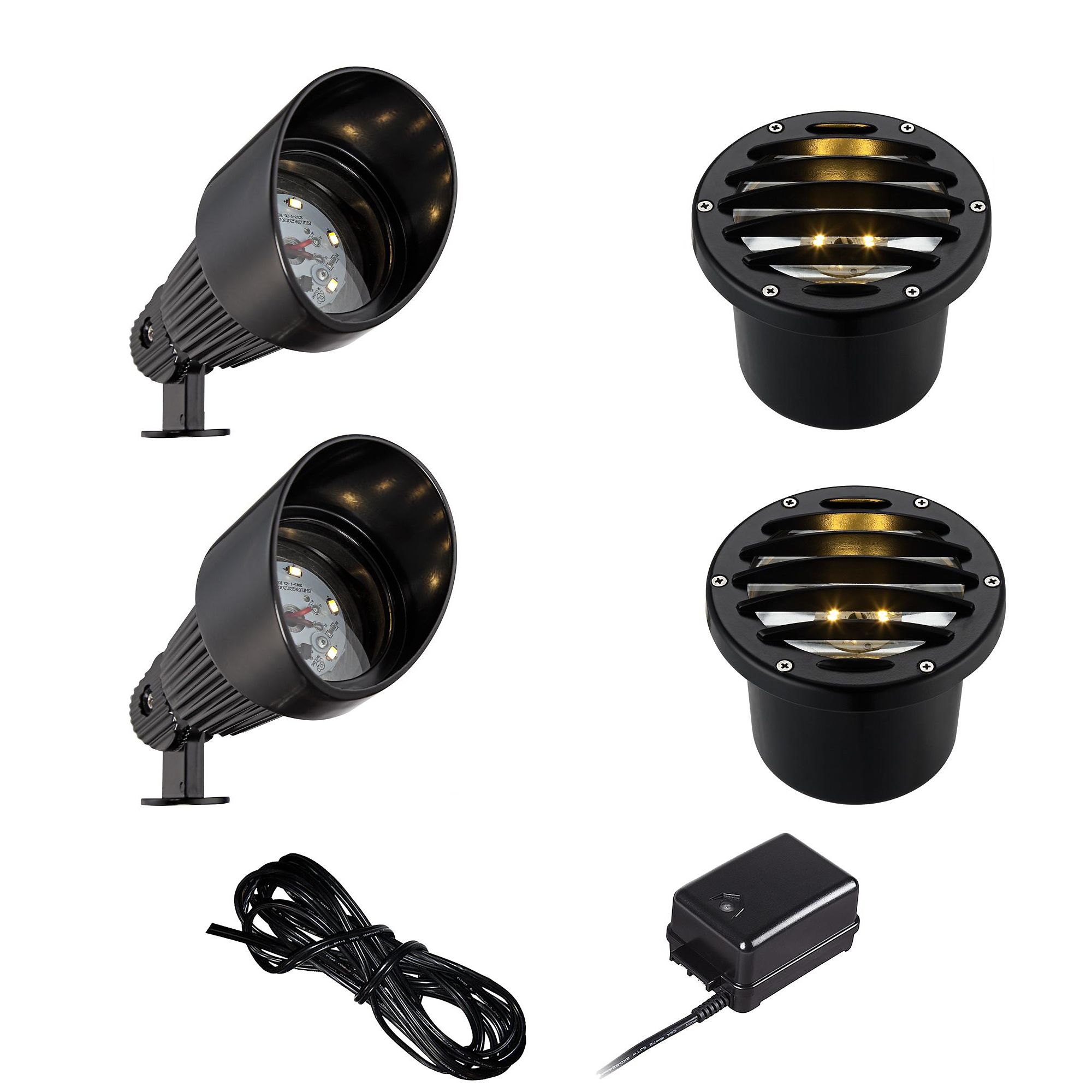 Black LED Spot and Large In-Ground Complete Landscape Kit