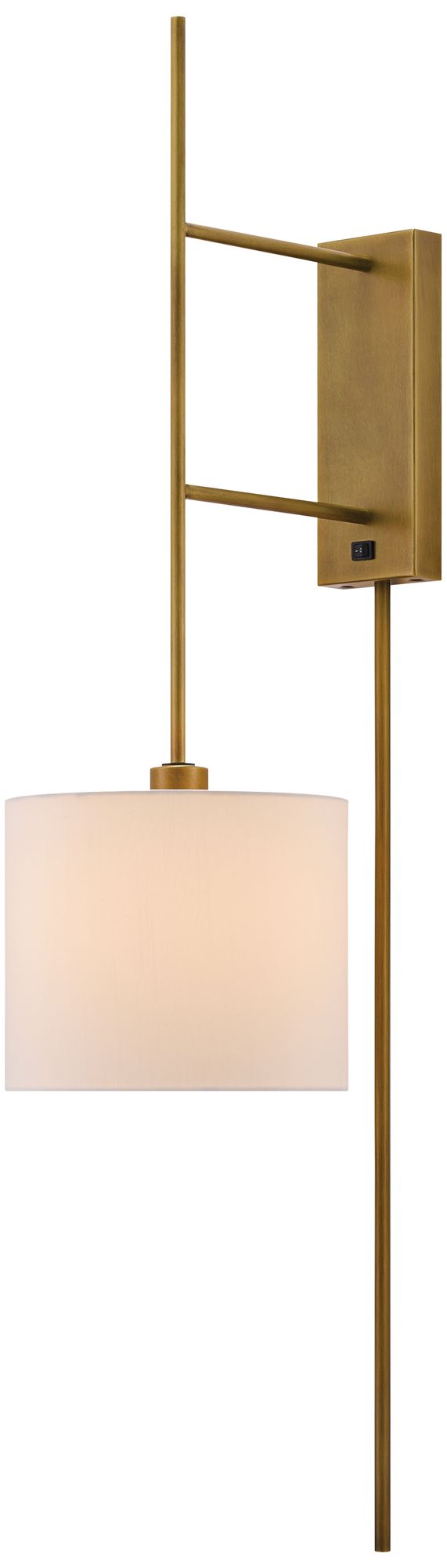 Currey and Company Savill Antique Brass Plug-In Wall Lamp