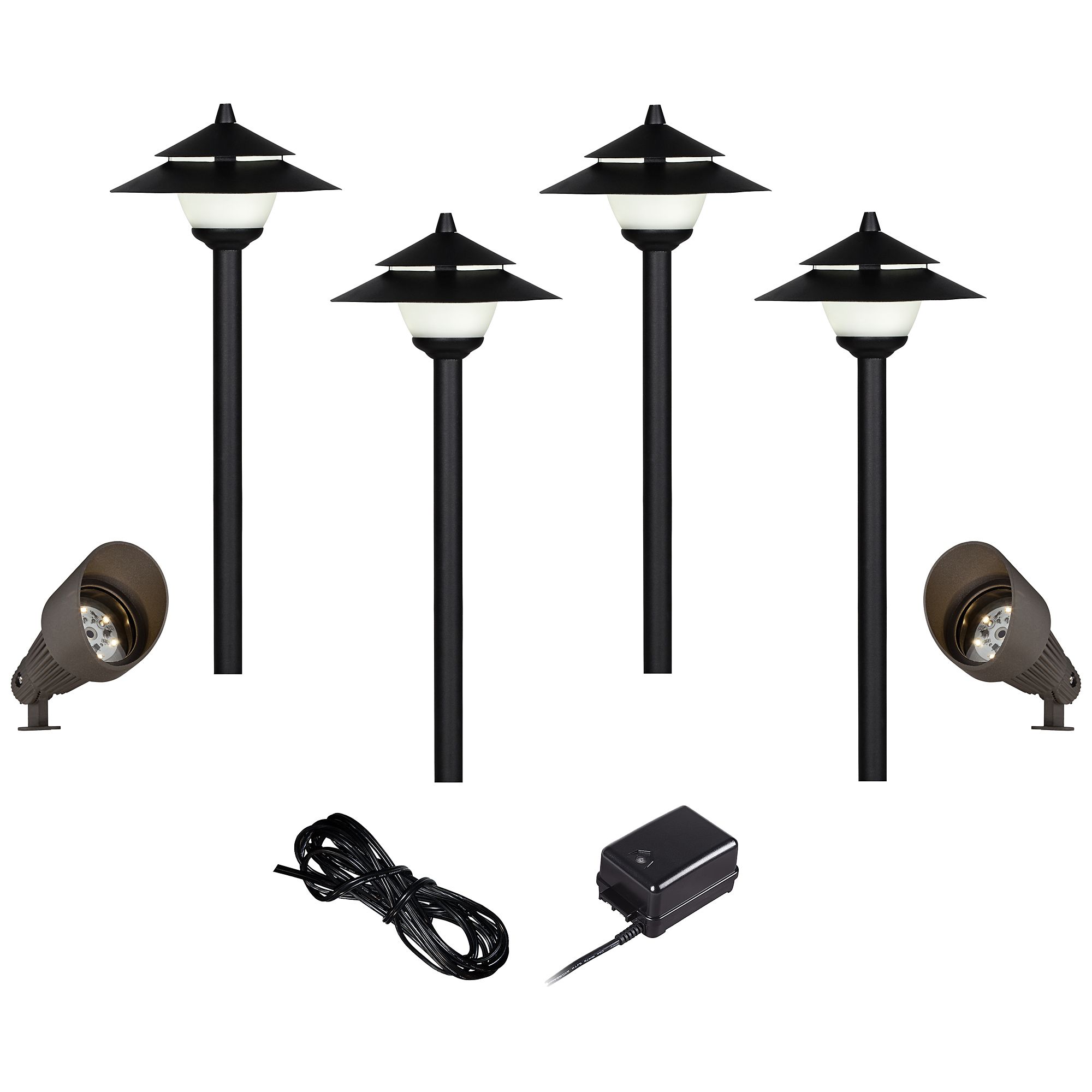 Bronze LED Pagoda and Spot Light Landscape Kit