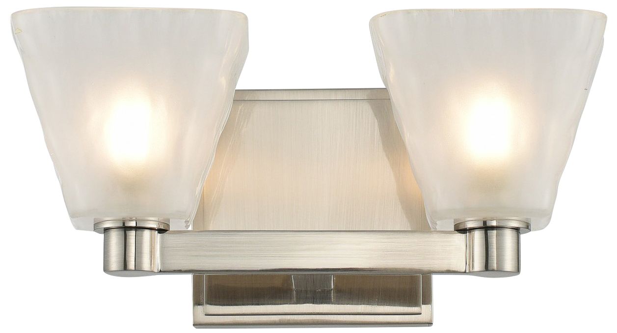 Kalco Weston 5" High Glazed Nickel 2-Light LED Wall Sconce