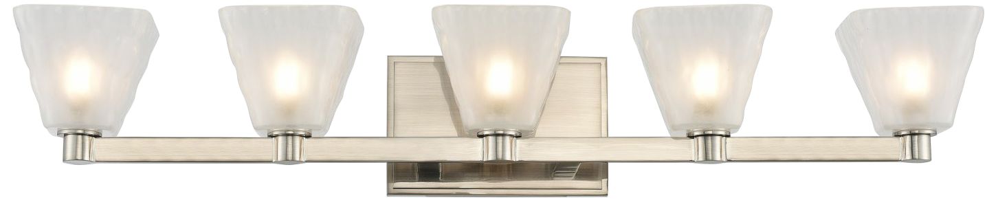Kalco Weston 30" Wide Glazed Nickel 5-Light LED Bath Light