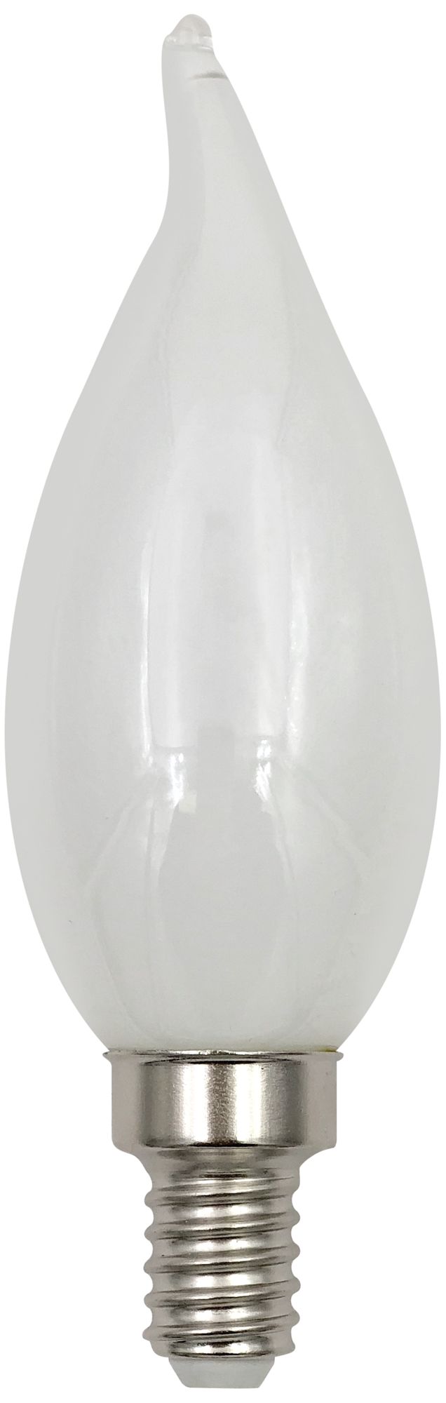 60W Equivalent Milky 6W LED Dimmable Flame Tip Candelabra