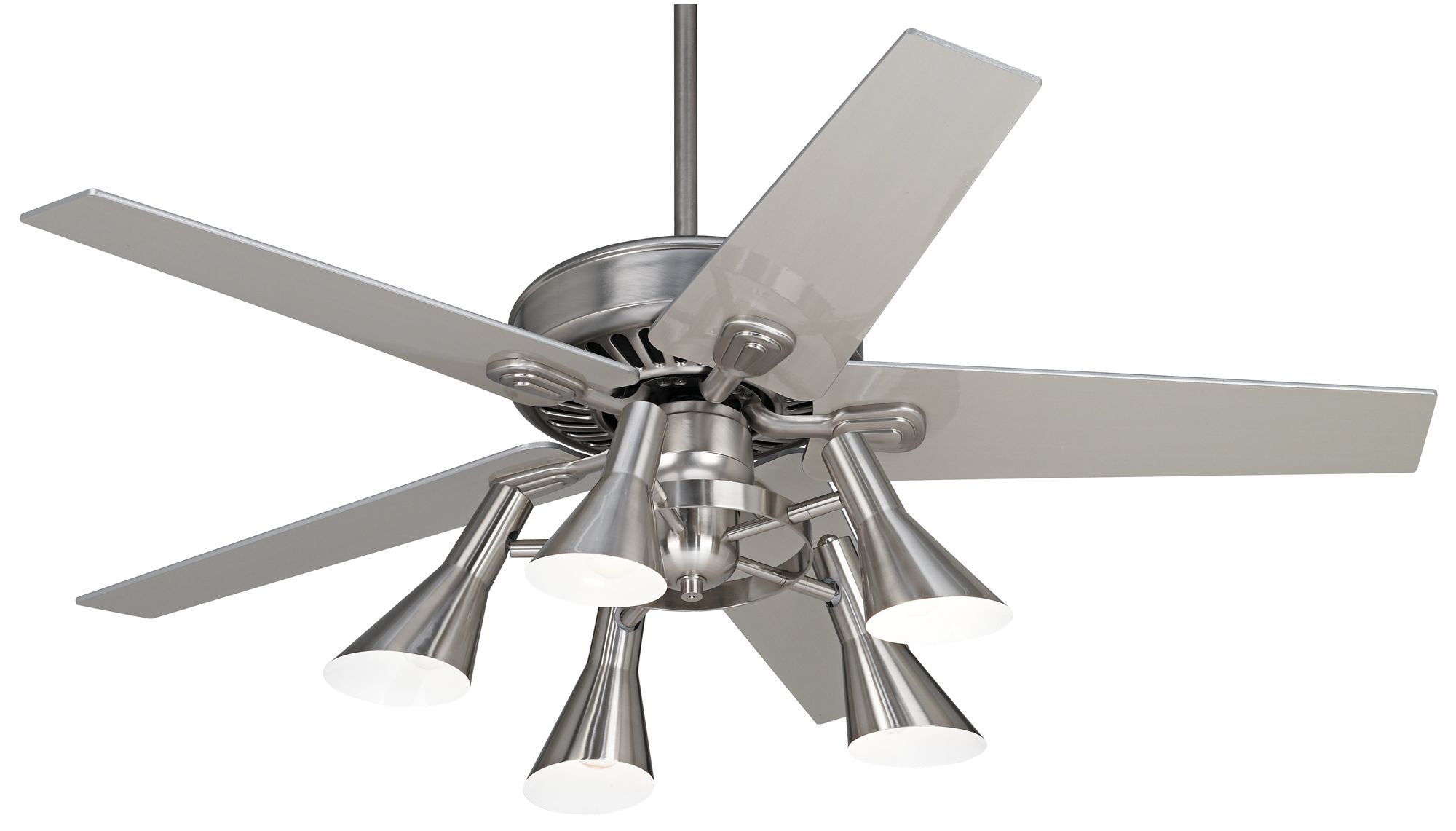 52 Windstar Ii Silver Retro 5 Light Led Ceiling Fan