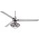 60" Turbina DC Brushed Nickel Damp Outdoor LED Ceiling Fan