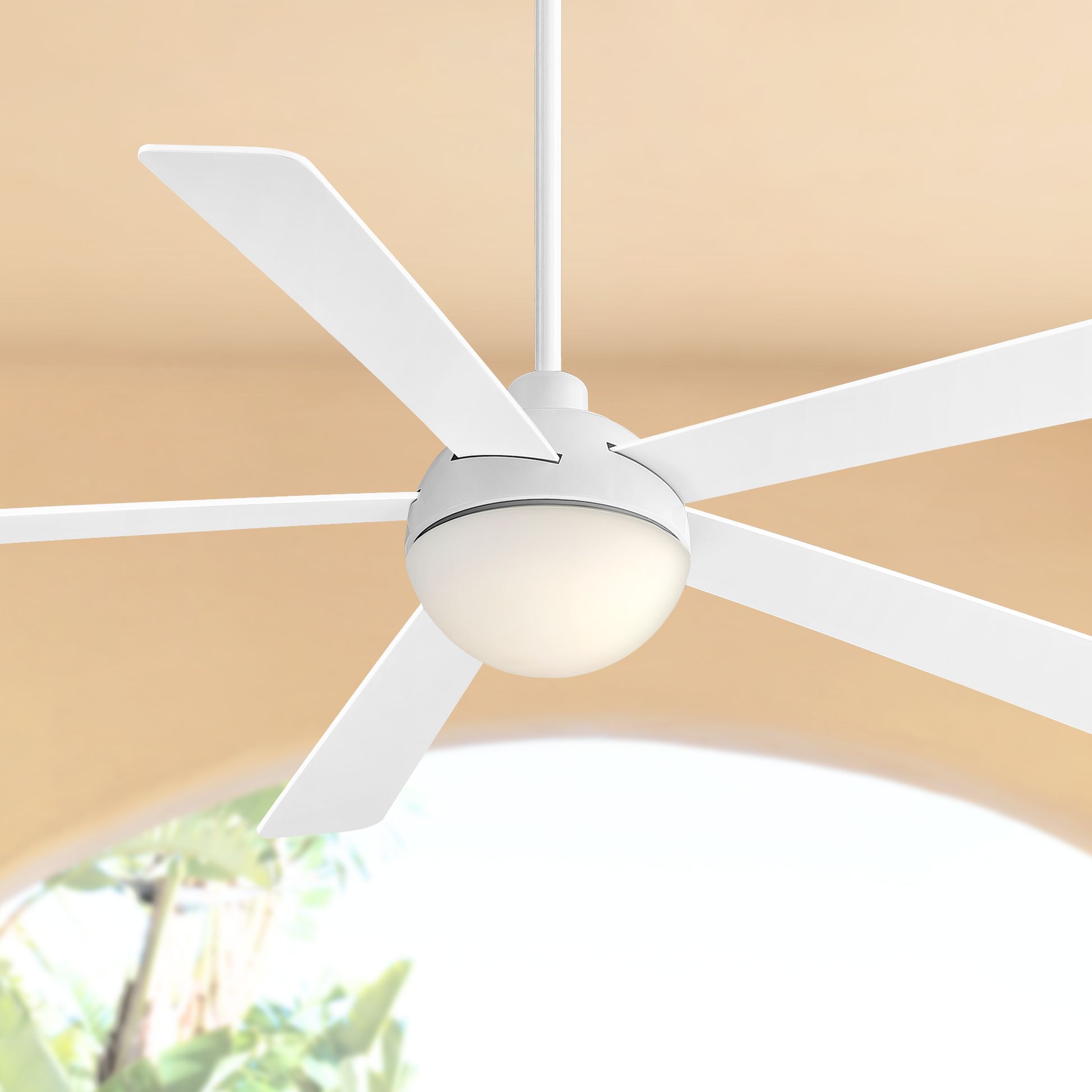 60 Modern Outdoor Ceiling Fan With Light Led Remote White Damp