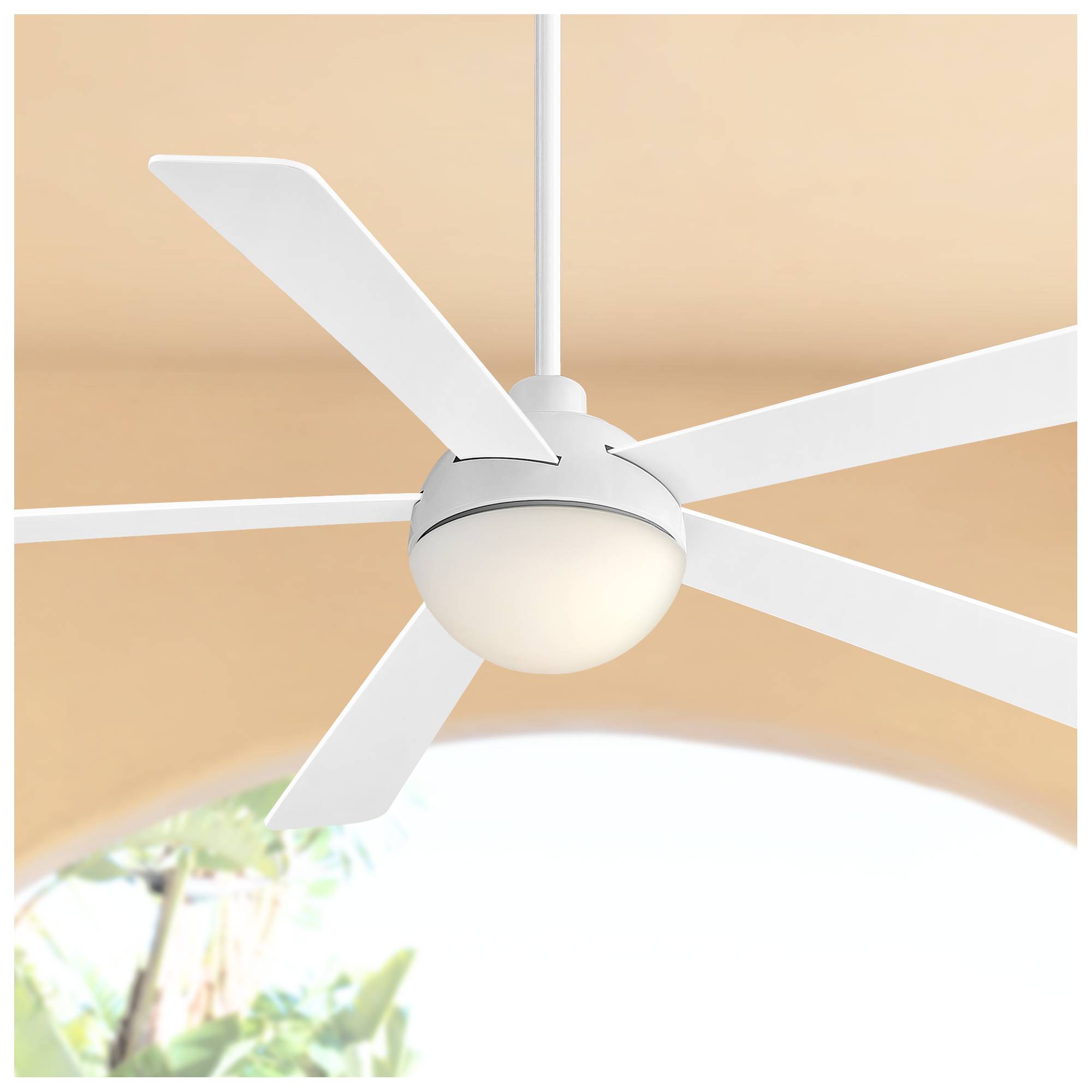 60 Modern Outdoor Ceiling Fan With Light Led Remote White Damp