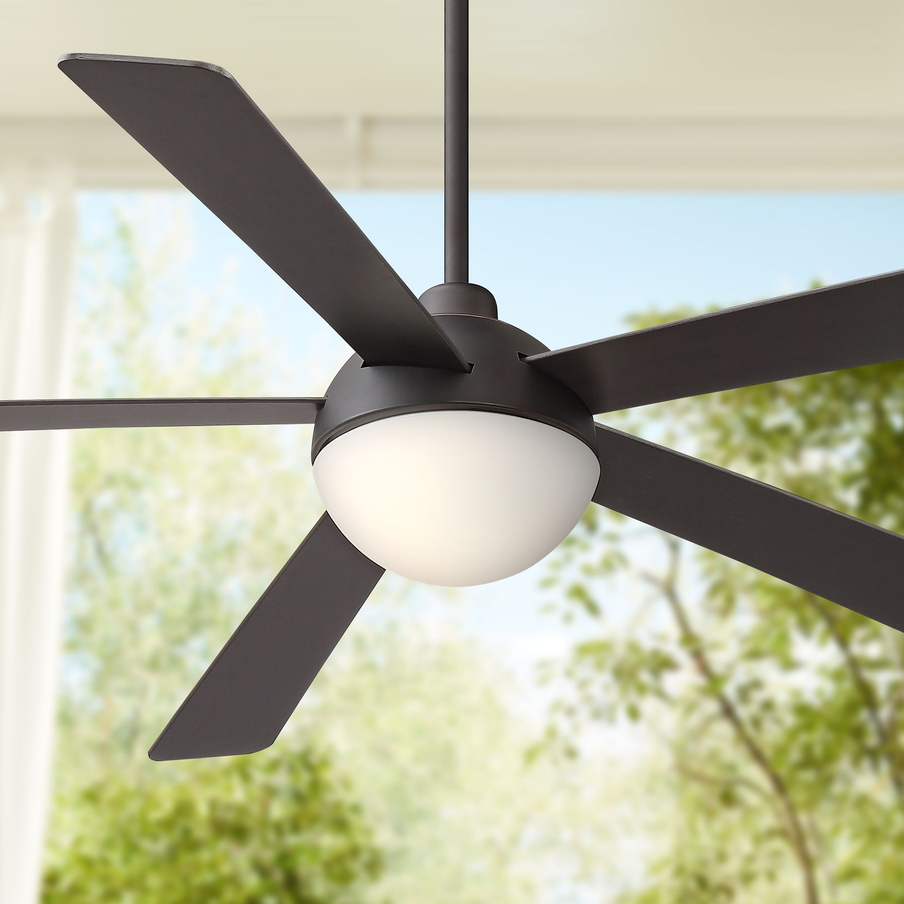 Details About 60 Modern Outdoor Ceiling Fan With Light Led Remote Bronze Damp Rated For Patio