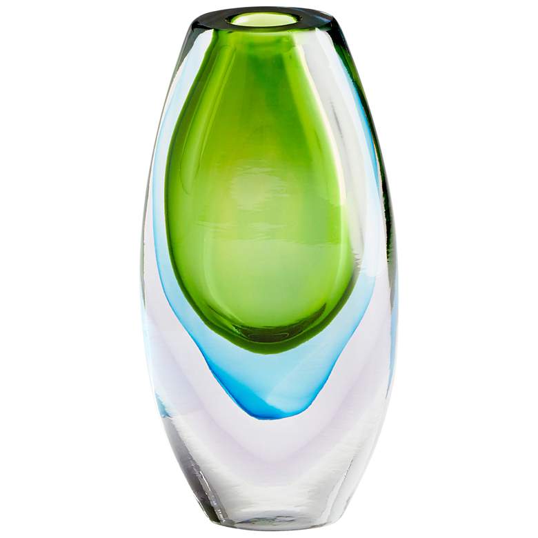 Image 1 Cyan Design Canica Blue and Green 9 3/4"H Small Glass Vase