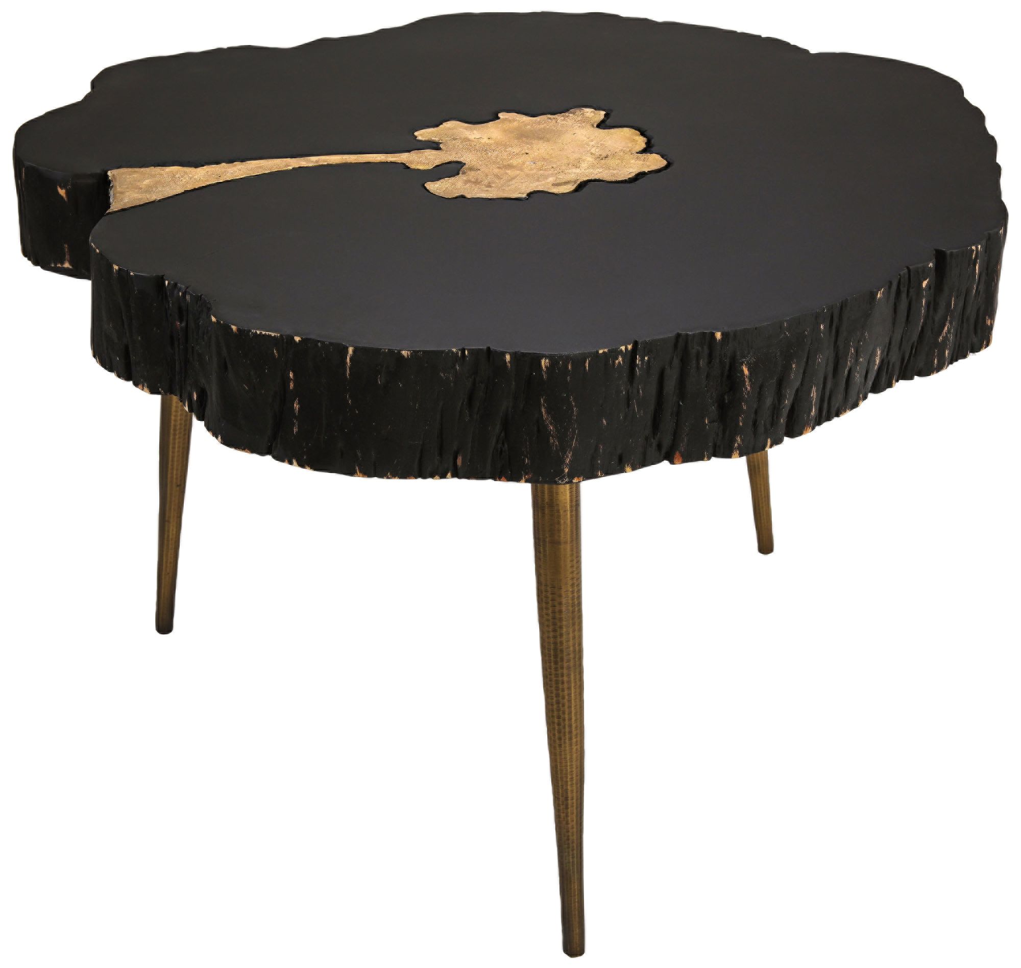 Timber Black and Brass Wooden Cocktail Table