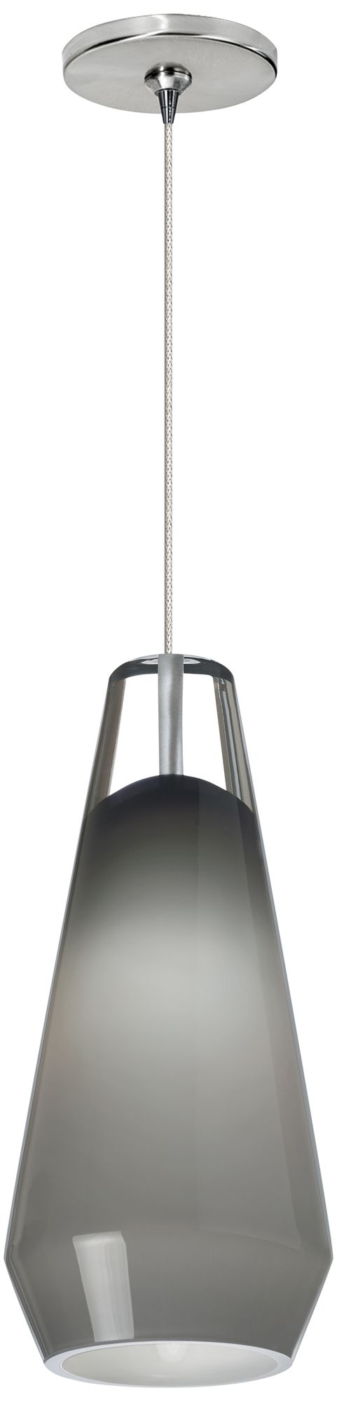 Lustra 3 3/4"W Satin Nickel Smoke LED Freejack Mini Pendant