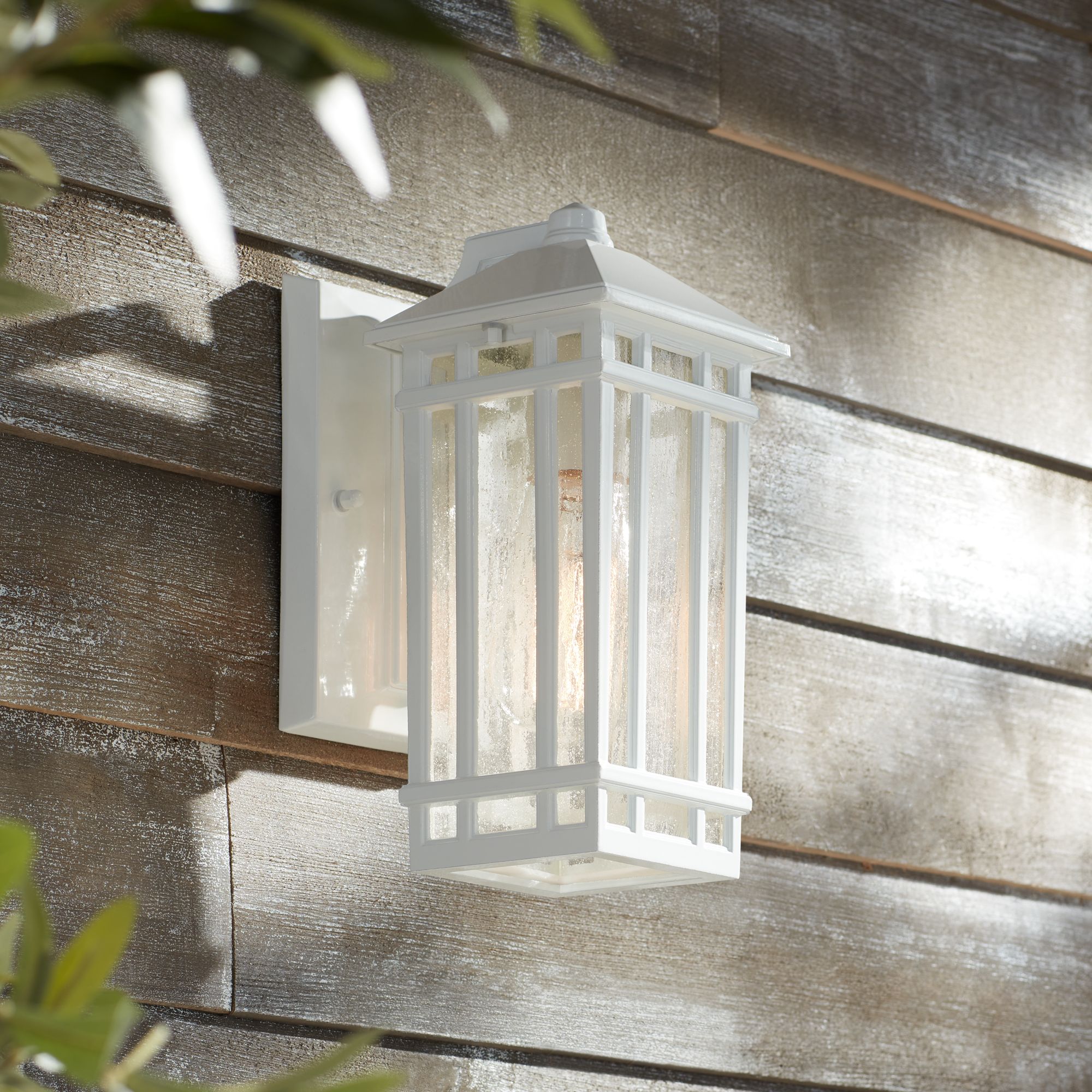 J du J Sierra Craftsman 10" High White Outdoor Wall Light