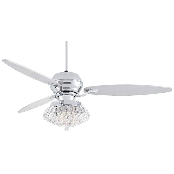 60 Spyder Deco Led Crystal Chrome Ceiling Fan