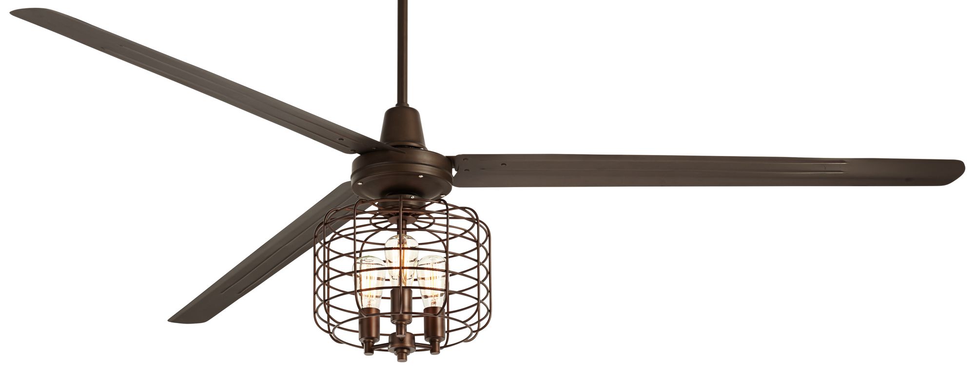 72 Turbina Xl Bronze Industrial Cage Led Ceiling Fan