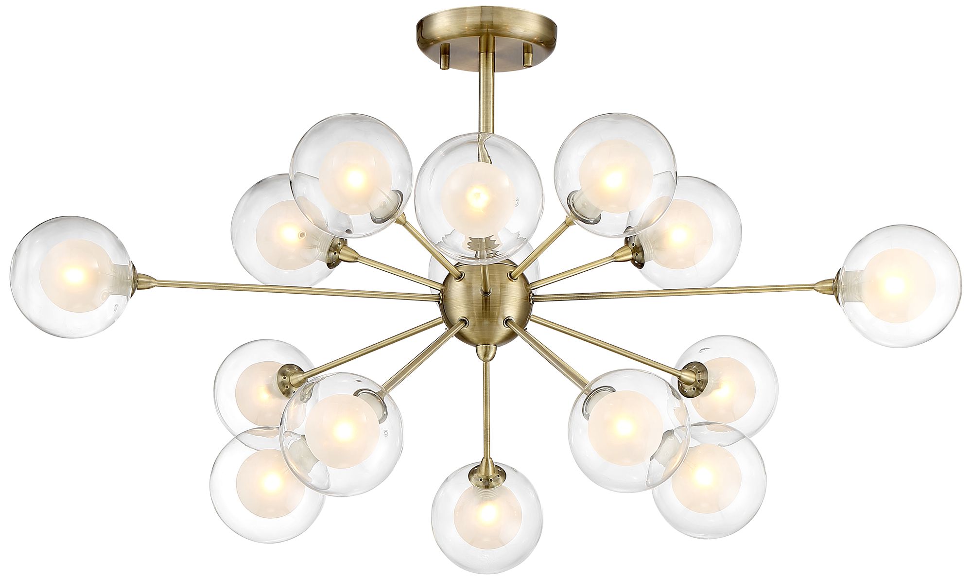 Possini Euro Design Glass And Brass 15 Light Ceiling Light