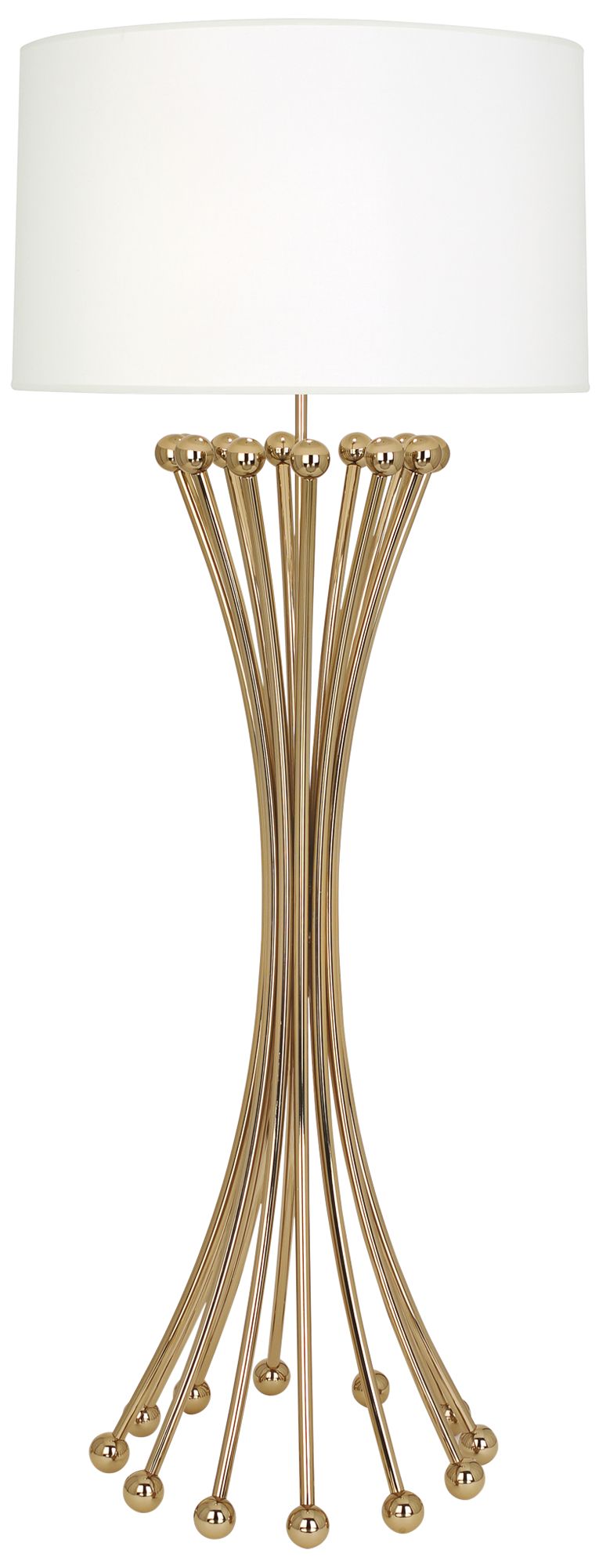 Jonathan Adler Biarritz Polished Brass Metal Floor Lamp
