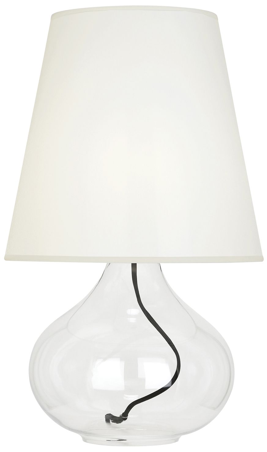 June Clear Glass Accent Table Lamp with White Organza Shade 64W32