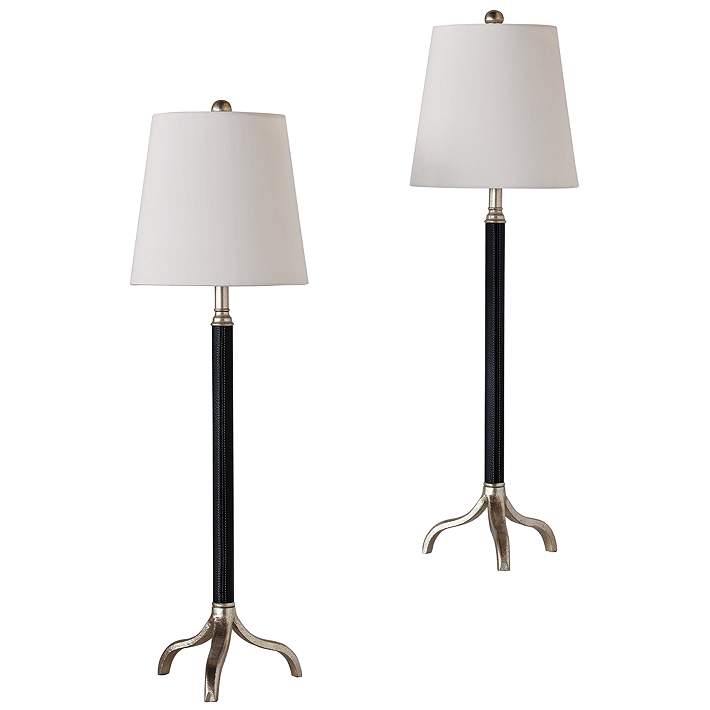 Portobello Faux Leather Buffet Table Lamps Set Of 2 64w37 Lamps Plus