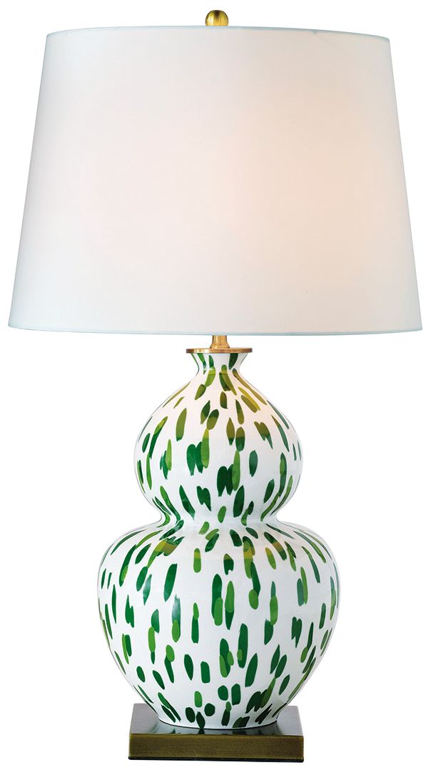 Port 68 Mill Reef Palm Double Gourd Porcelain Table Lamp