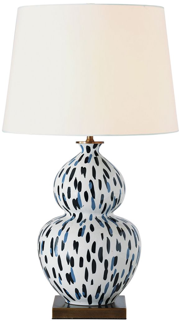 Port 68 Mill Reef Indigo Double Gourd Porcelain Table Lamp